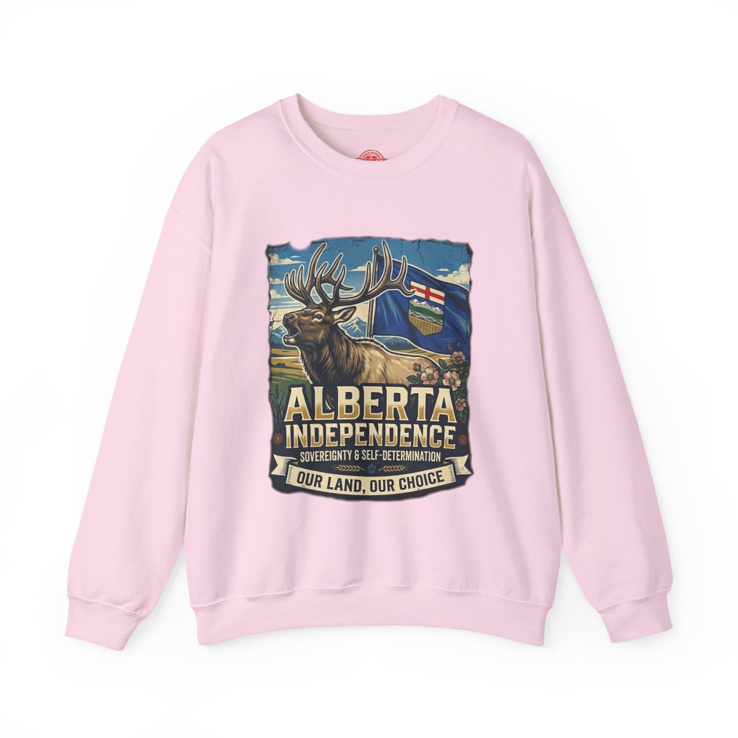 Alberta Independence Sweatshirt — Alberta Flag & Bull Elk
