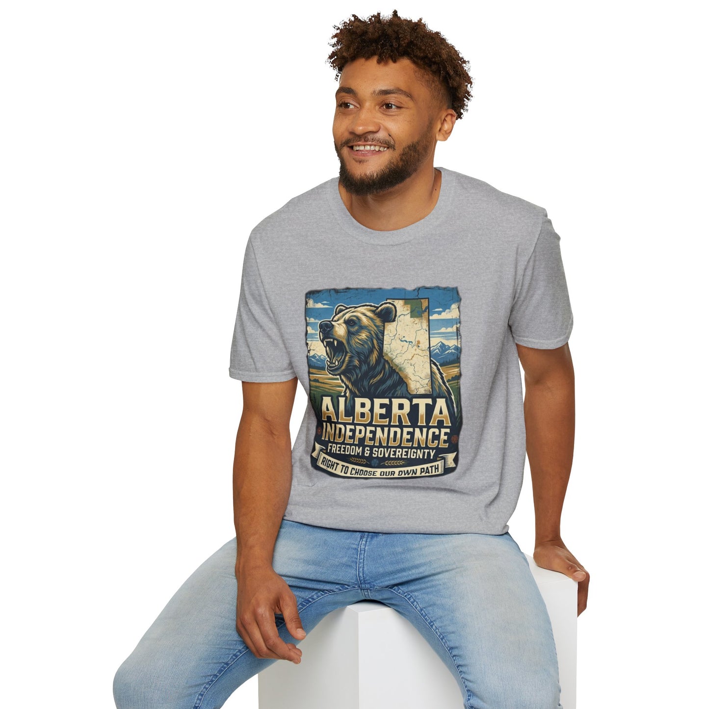 Alberta Independence Grizzly T-Shirt — Support Alberta with Provincial Outline