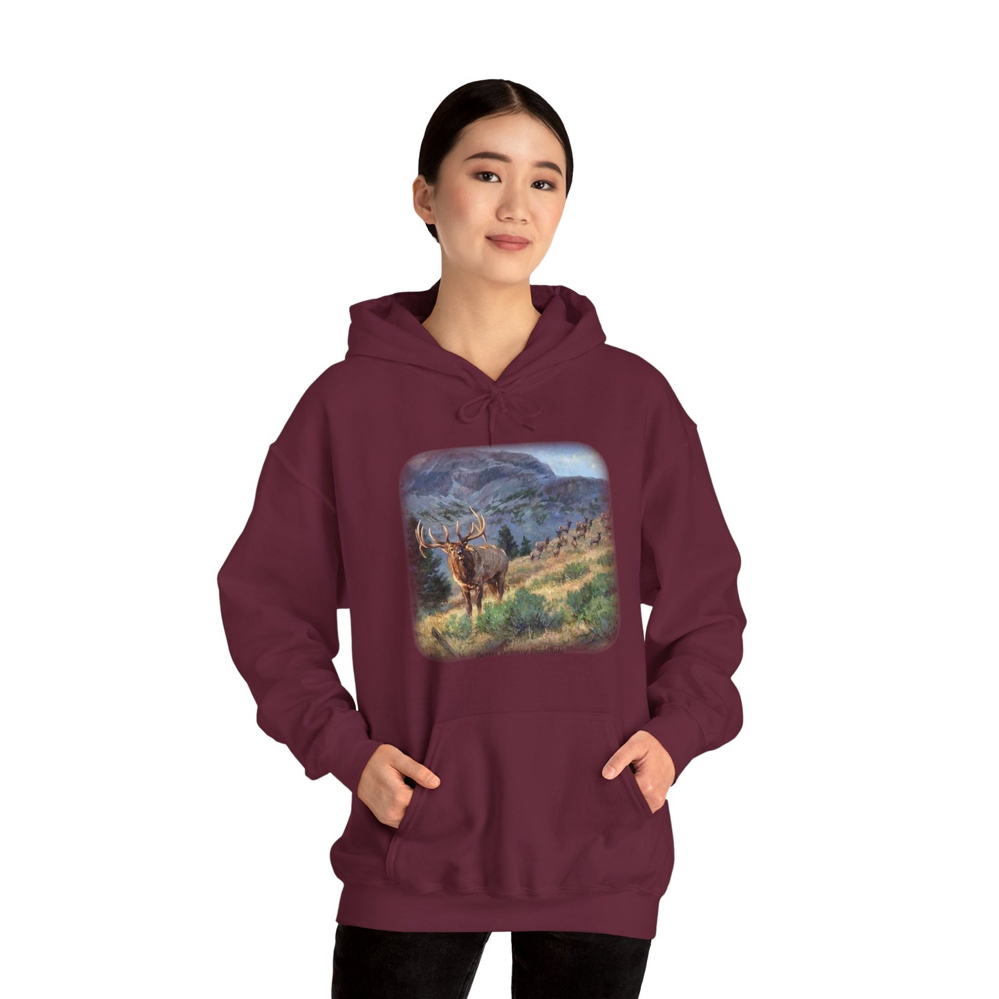Elk_07 Unisex Heavy Blend™ Hooded Sweatshirt