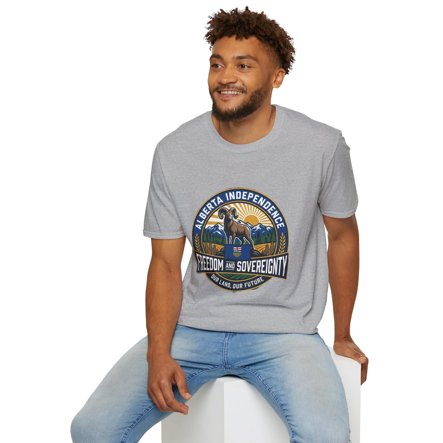 Alberta Independence Support T-Shirt — Rockies & Bighorn Sheep