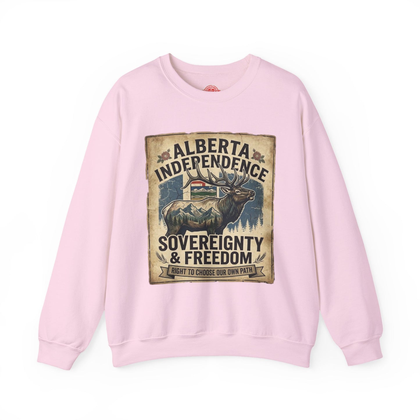Alberta Independence Elk Sweatshirt — Alberta Flag & Bull Elk Design