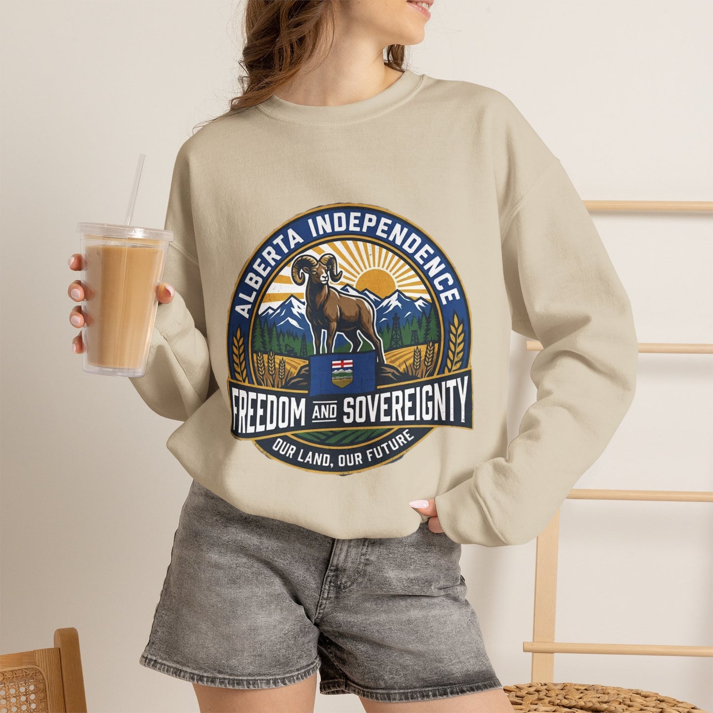 Alberta Independence Flag Sweatshirt — Bighorn Sheep