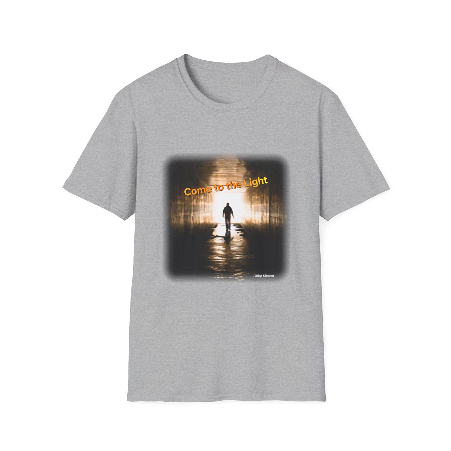 Music T-Shirt with 'Come to the Light' Lyrics and Album Cover Design