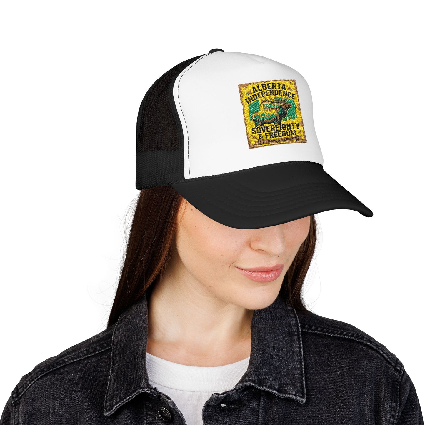 Alberta Independence Foam Trucker Hat - Bull Elk