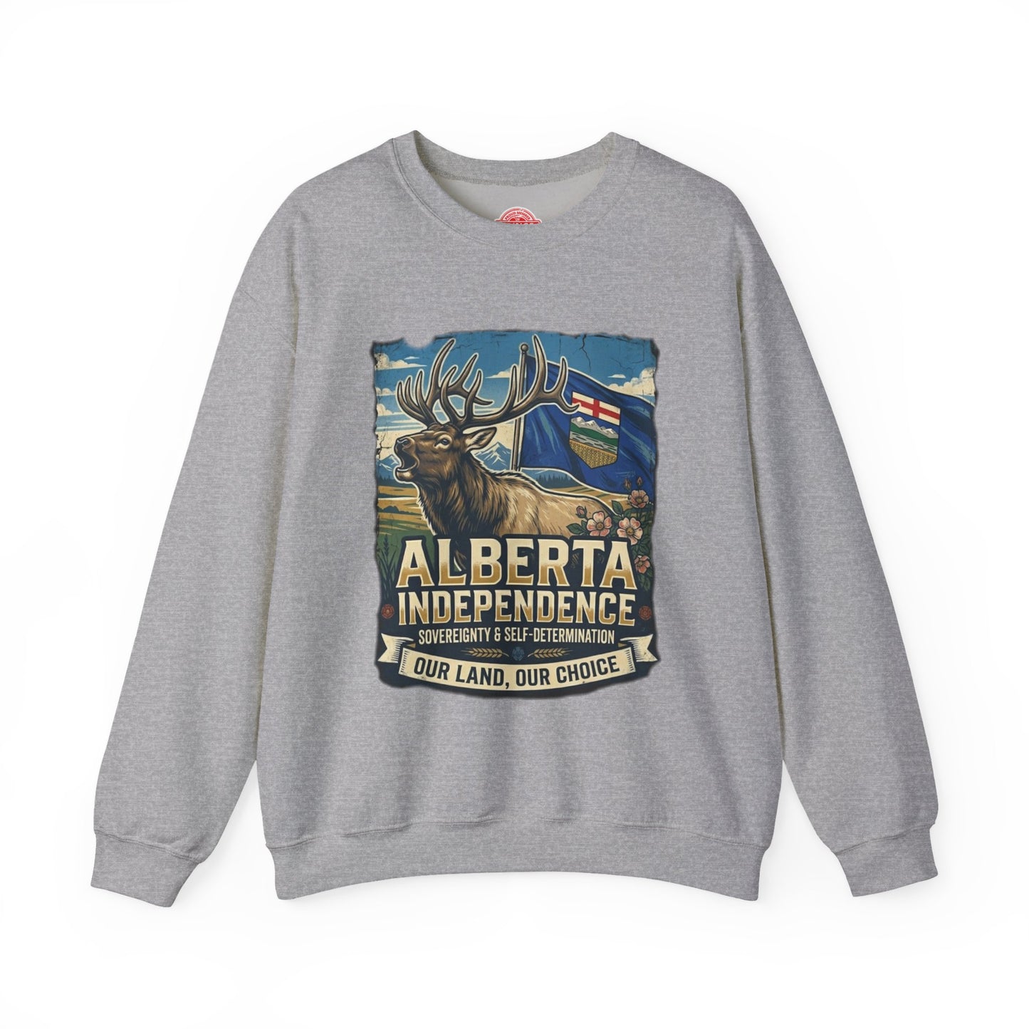 Alberta Independence Sweatshirt — Alberta Flag & Bull Elk