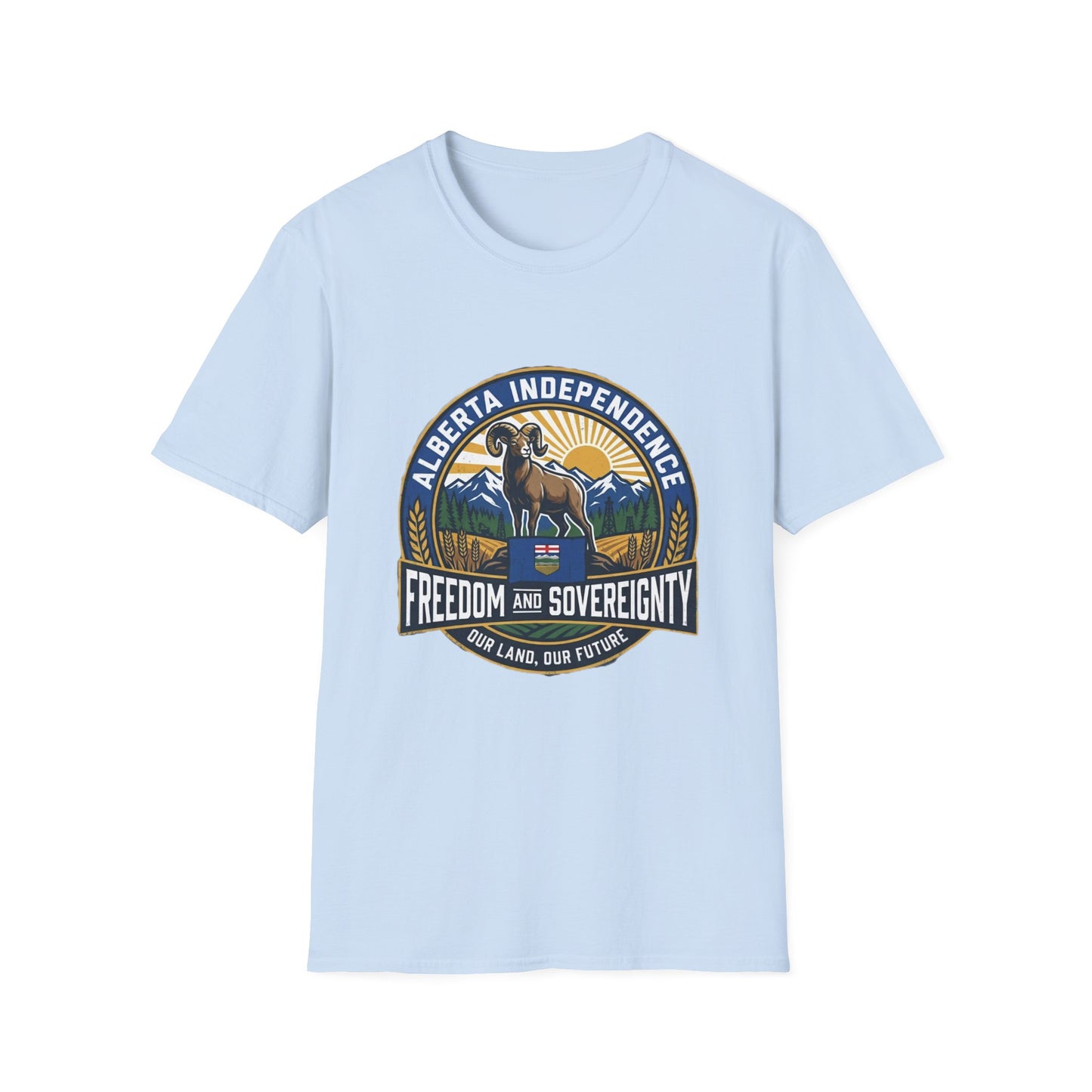 Alberta Independence Support T-Shirt — Rockies & Bighorn Sheep