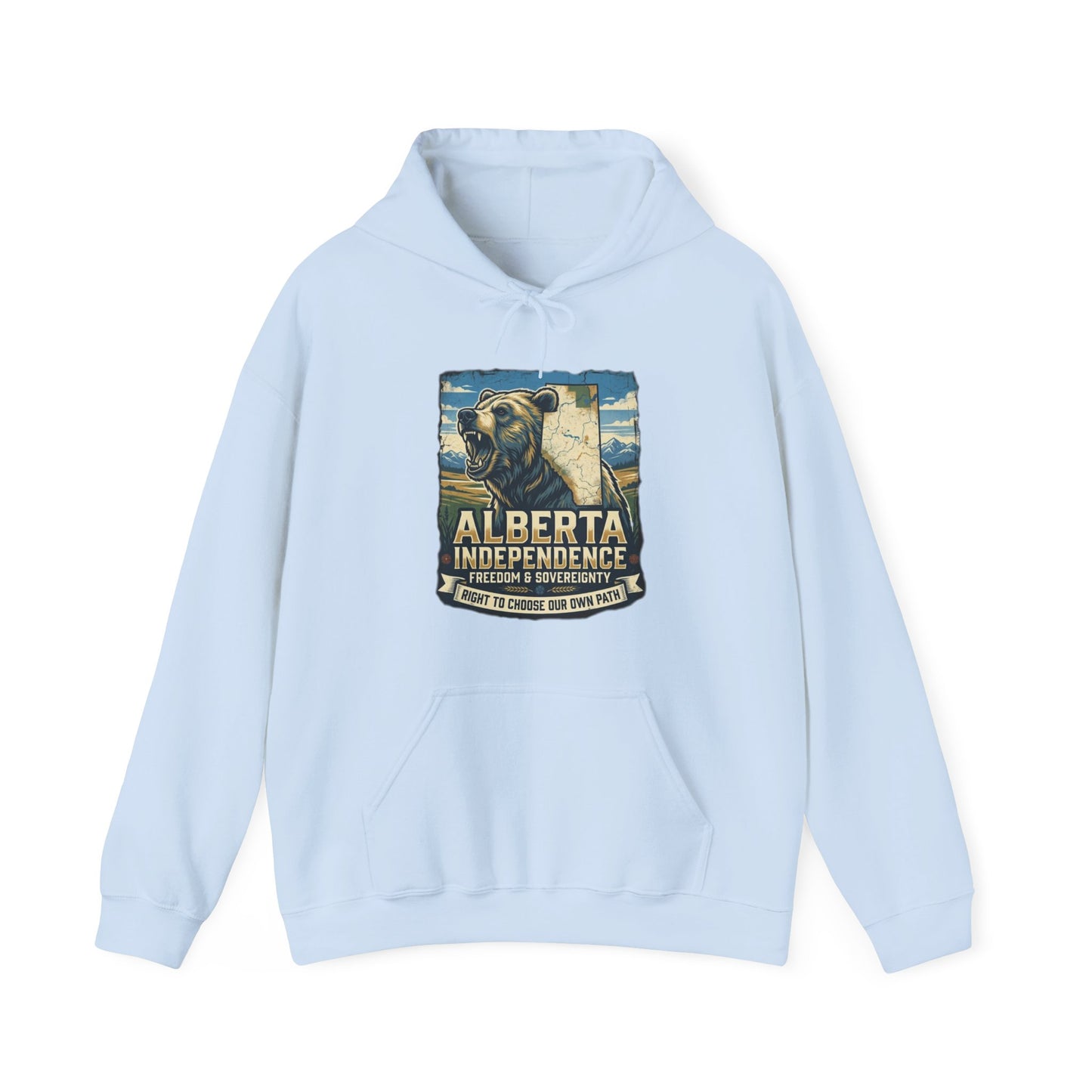 Alberta Grizzly Hoodie — Support Alberta Independence (Bear + Province Outline)