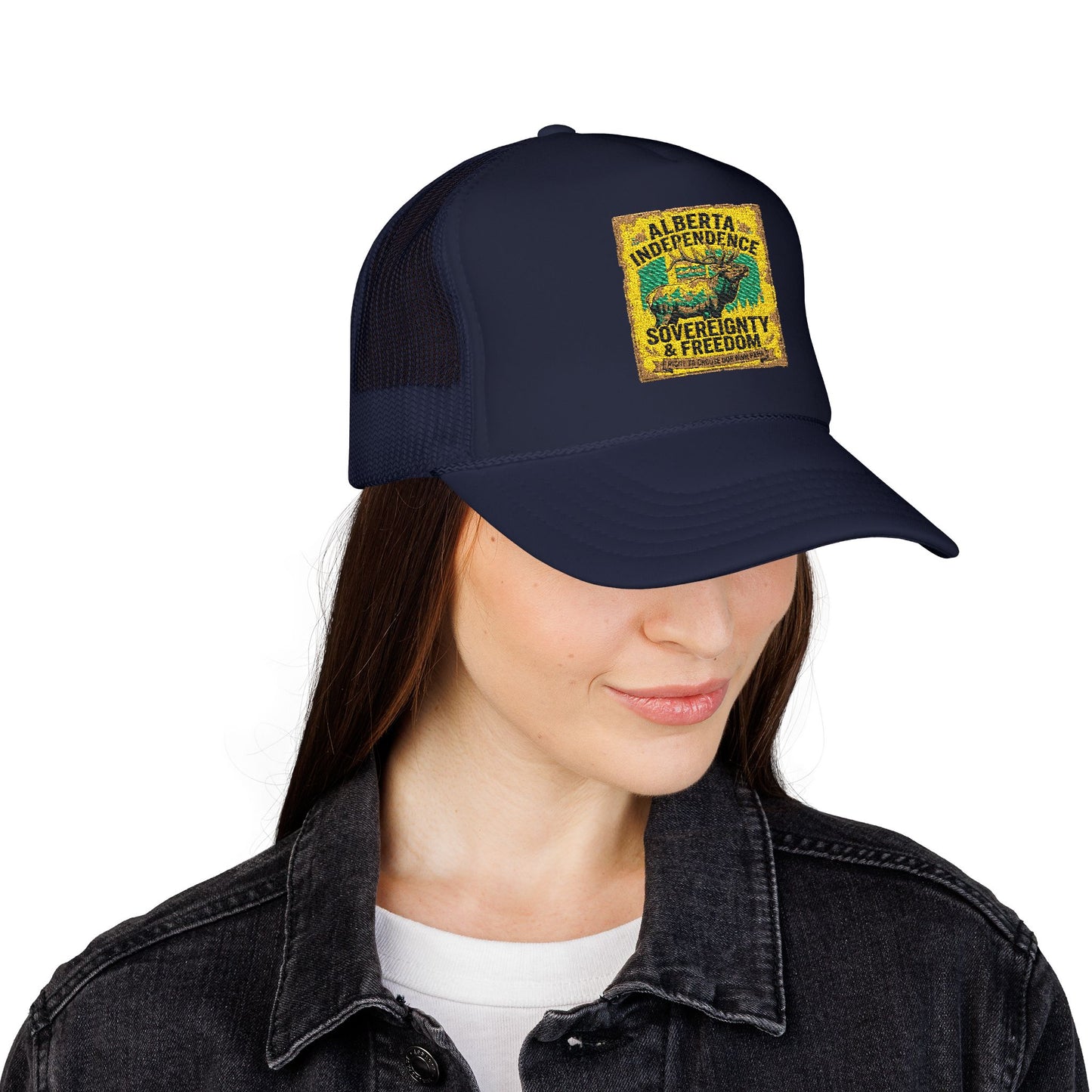 Alberta Independence Foam Trucker Hat - Bull Elk