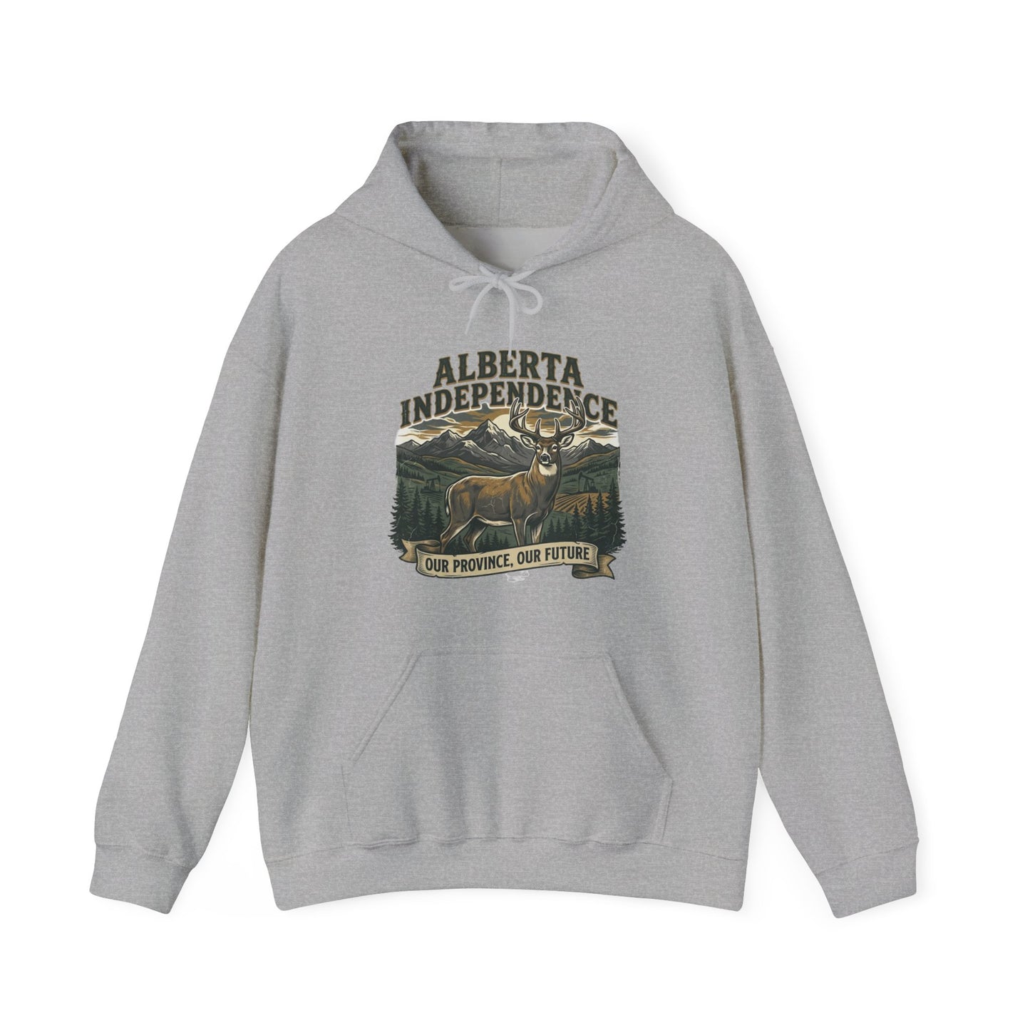 Alberta Independence Buck Hoodie — Whitetail Deer Graphic