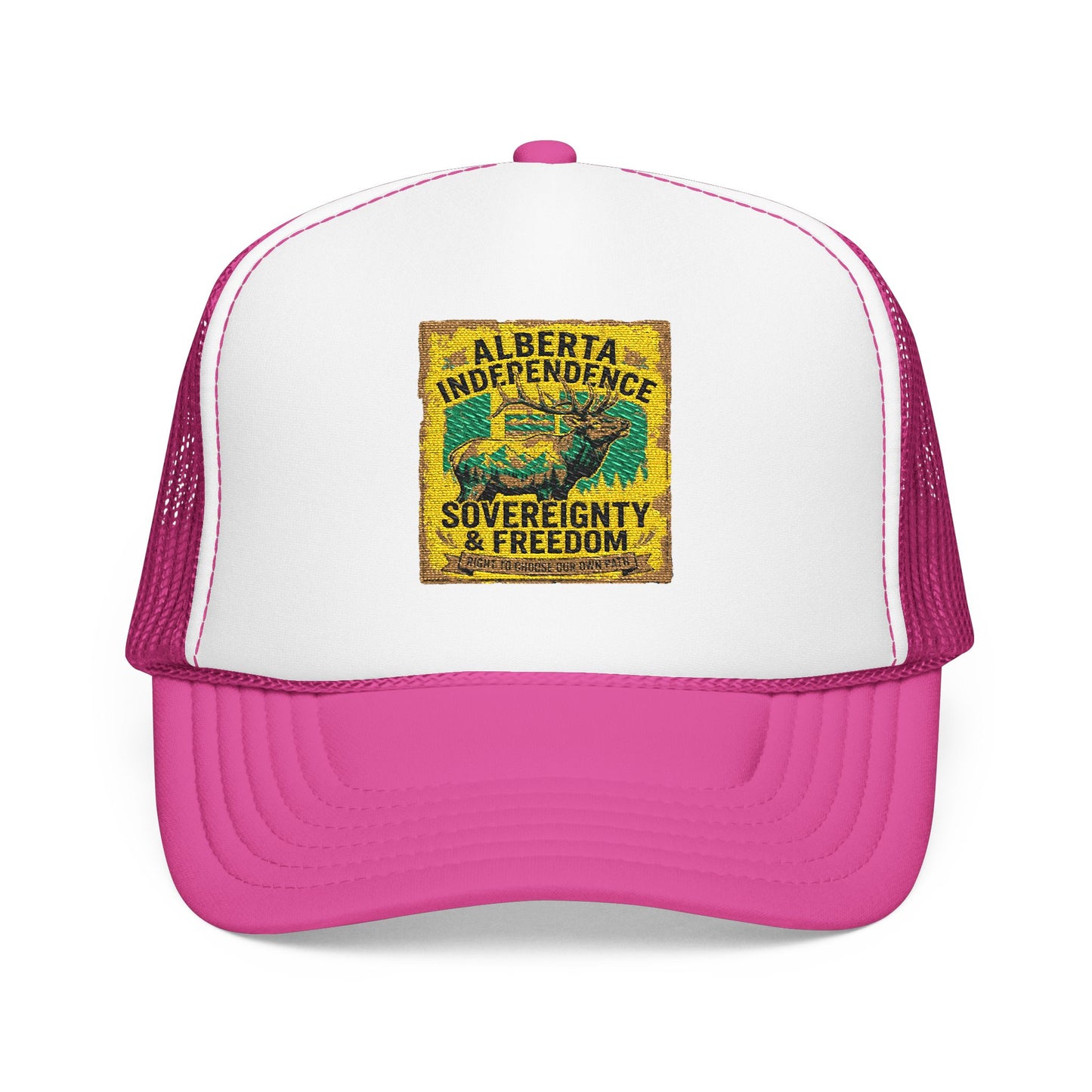 Alberta Independence Foam Trucker Hat - Bull Elk