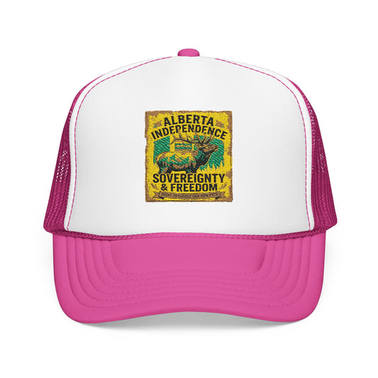 Alberta Independence Foam Trucker Hat - Bull Elk