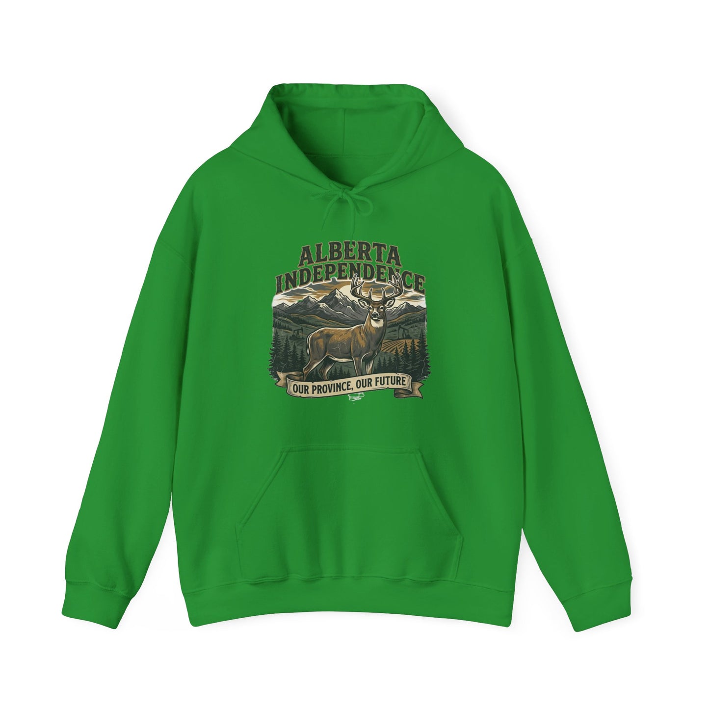 Alberta Independence Buck Hoodie — Whitetail Deer Graphic