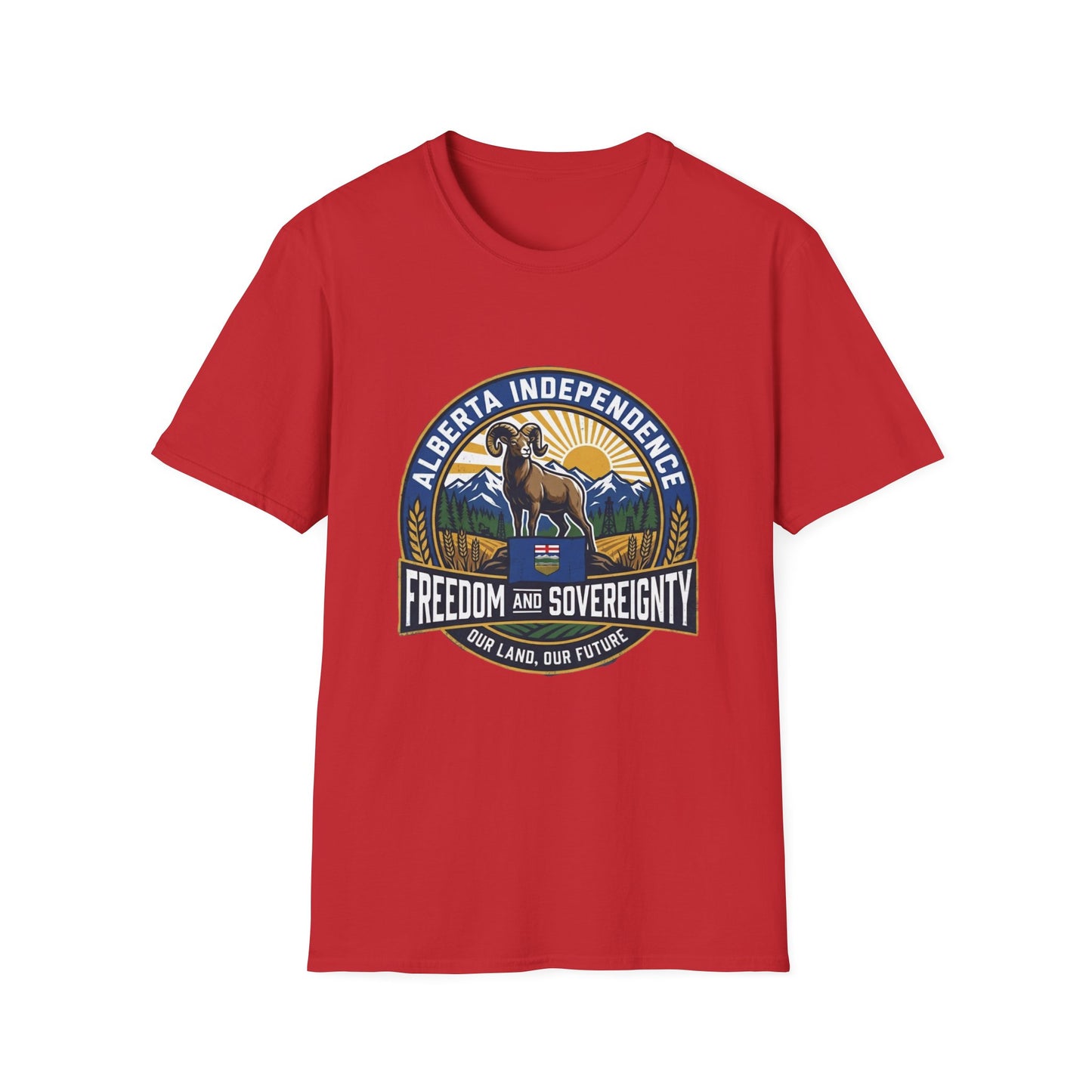 Alberta Independence Support T-Shirt — Rockies & Bighorn Sheep