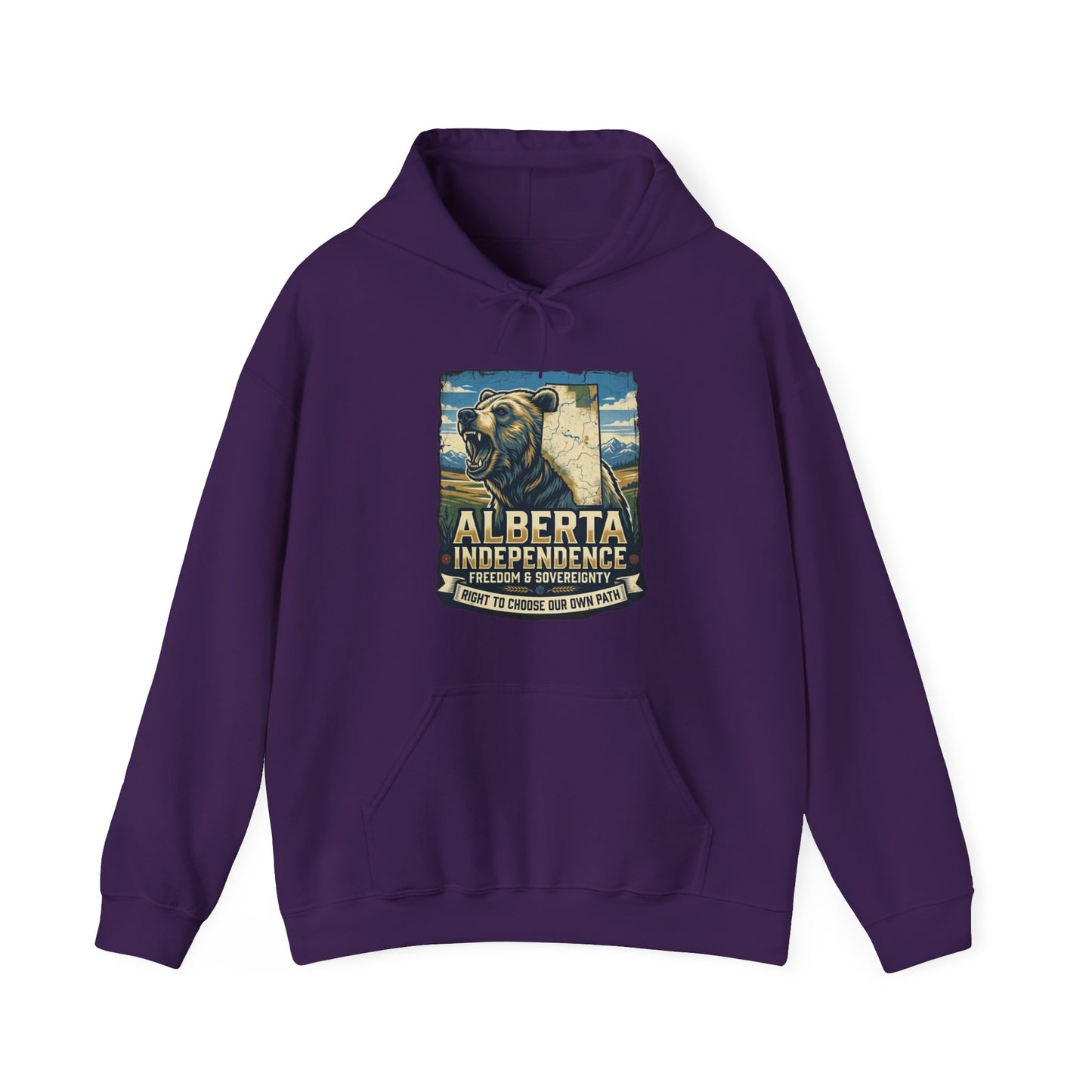 Alberta Grizzly Hoodie — Support Alberta Independence (Bear + Province Outline)