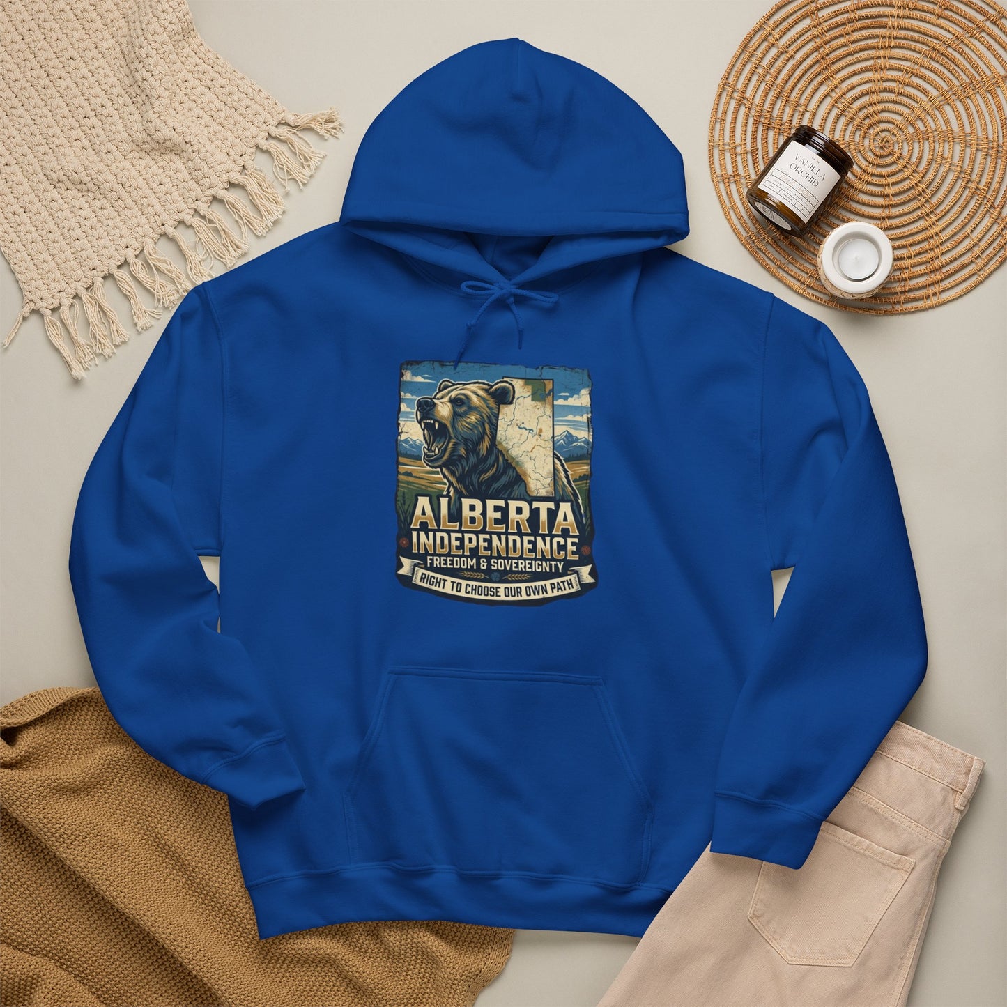 Alberta Grizzly Hoodie — Support Alberta Independence (Bear + Province Outline)