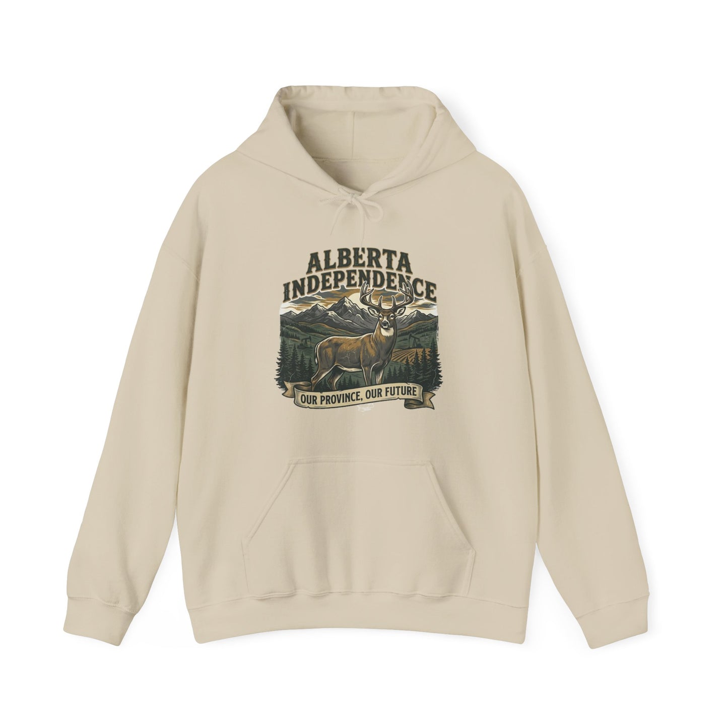 Alberta Independence Buck Hoodie — Whitetail Deer Graphic