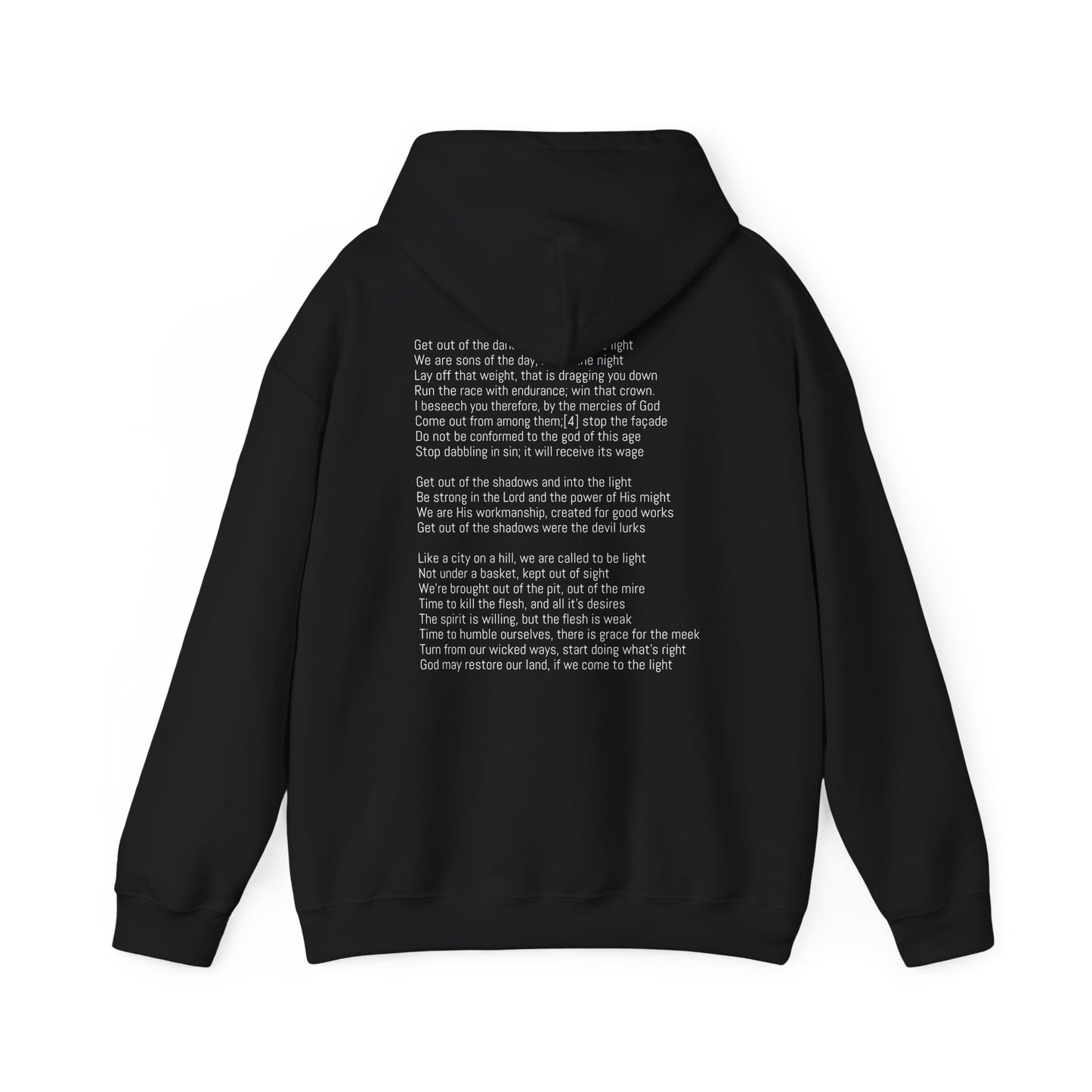 Music Lover Hoodie with 'Come to the Light' Lyrics and Album Cover