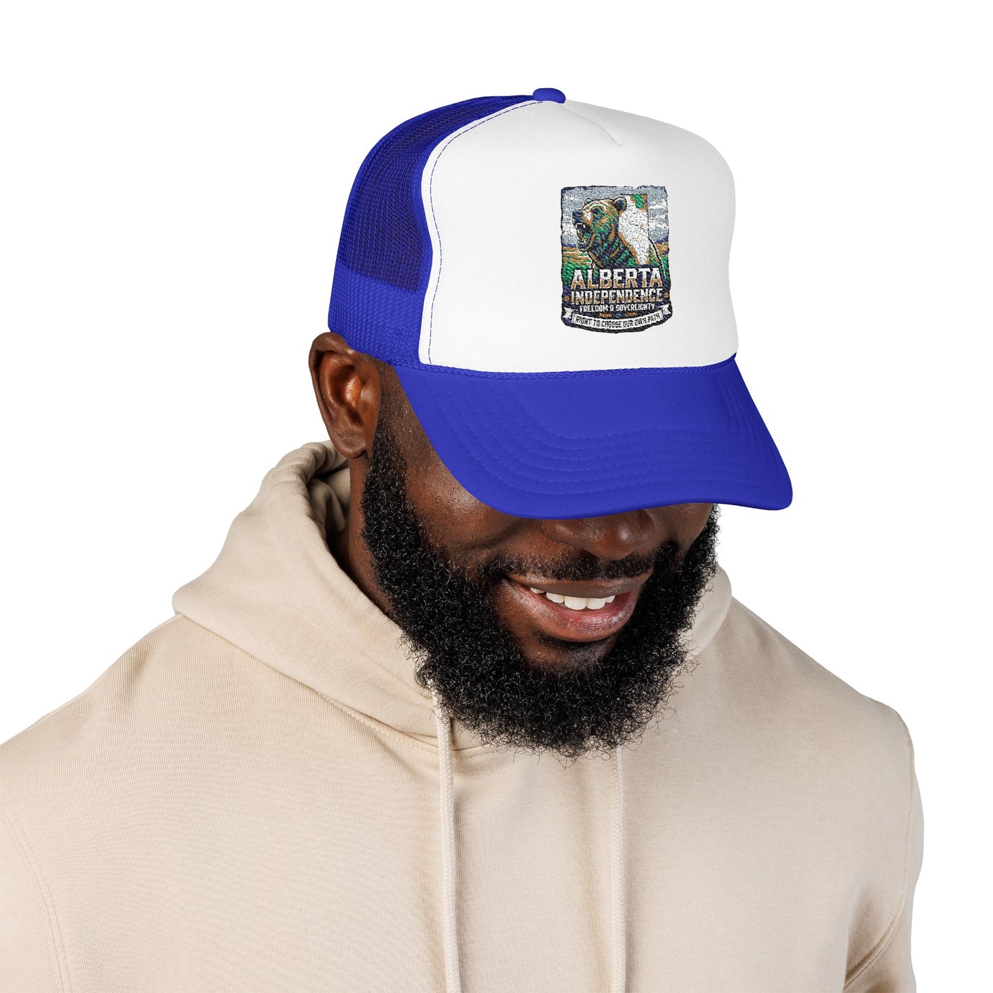Alberta Independence Trucker Hat — Grizzly Bear & Province Outline
