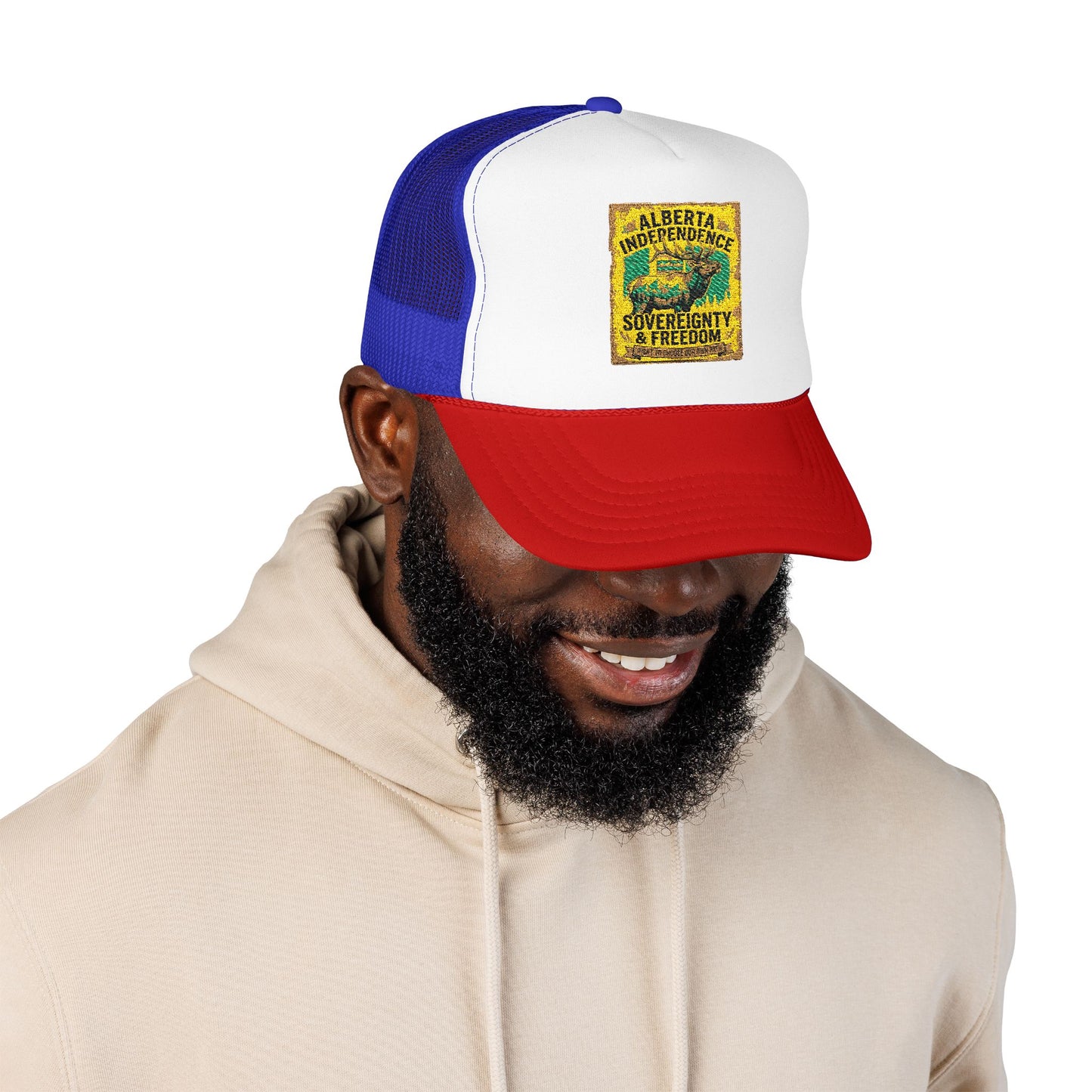 Alberta Independence Foam Trucker Hat - Bull Elk