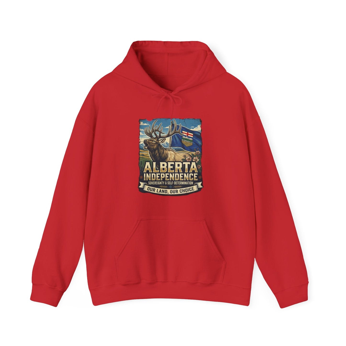 Alberta Independence Hoodie — Bull Elk & Flag