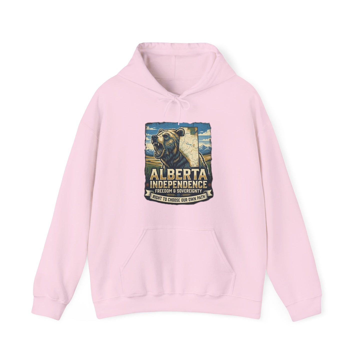 Alberta Grizzly Hoodie — Support Alberta Independence (Bear + Province Outline)