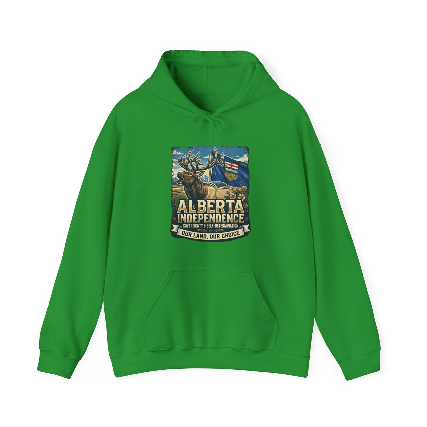 Alberta Independence Hoodie — Bull Elk & Flag