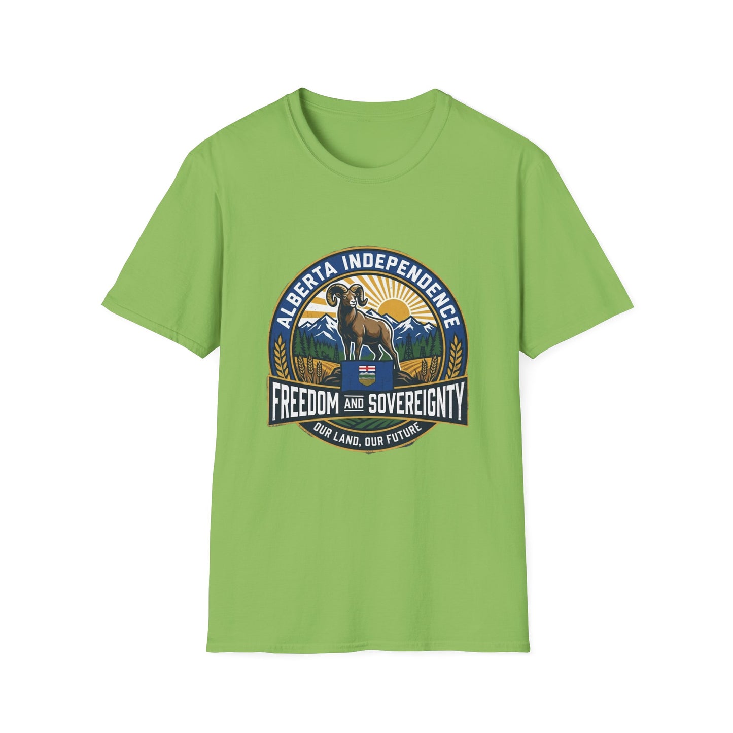 Alberta Independence Support T-Shirt — Rockies & Bighorn Sheep