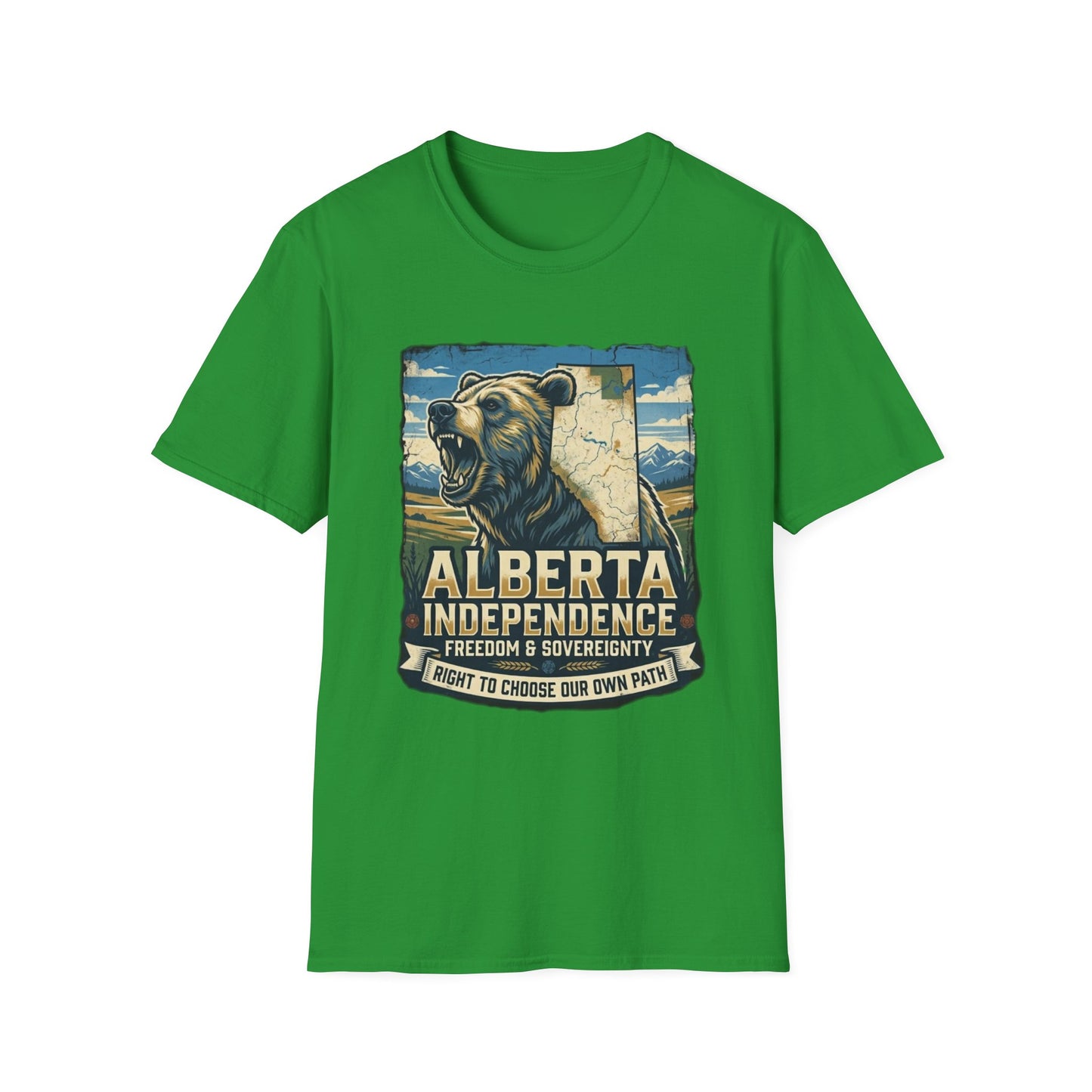 Alberta Independence Grizzly T-Shirt — Support Alberta with Provincial Outline