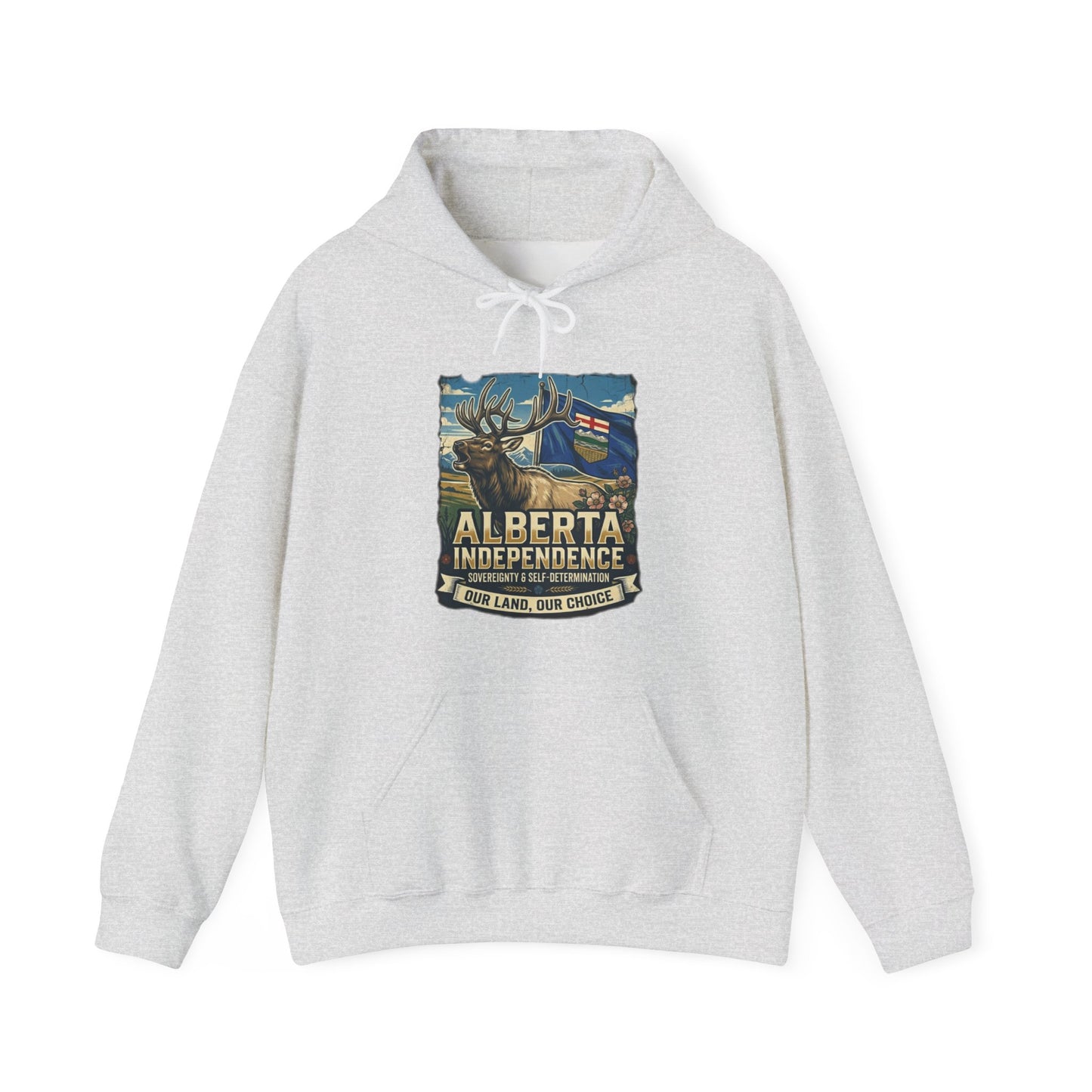 Alberta Independence Hoodie — Bull Elk & Flag