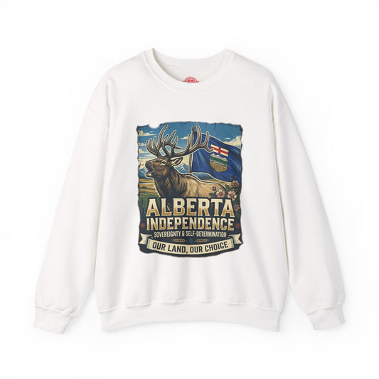 Alberta Independence Sweatshirt — Alberta Flag & Bull Elk