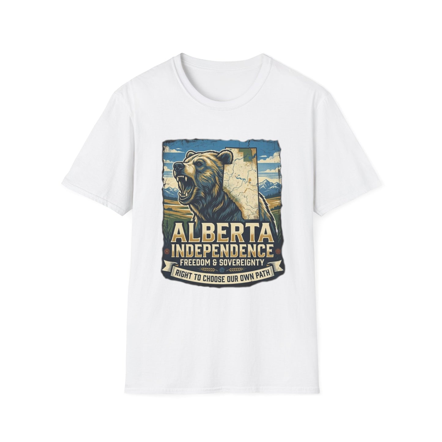 Alberta Independence Grizzly T-Shirt — Support Alberta with Provincial Outline