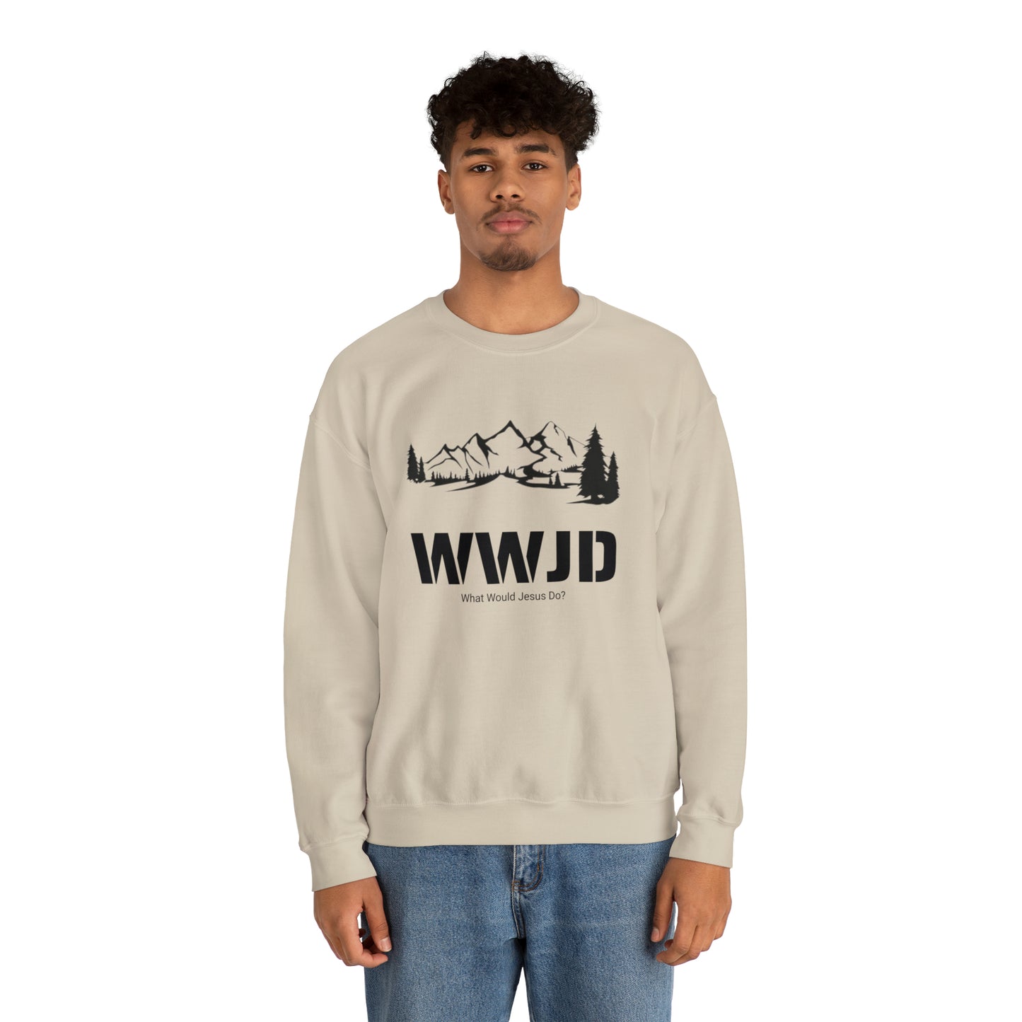 WWJD Unisex Heavy Blend™ Crewneck Sweatshirt