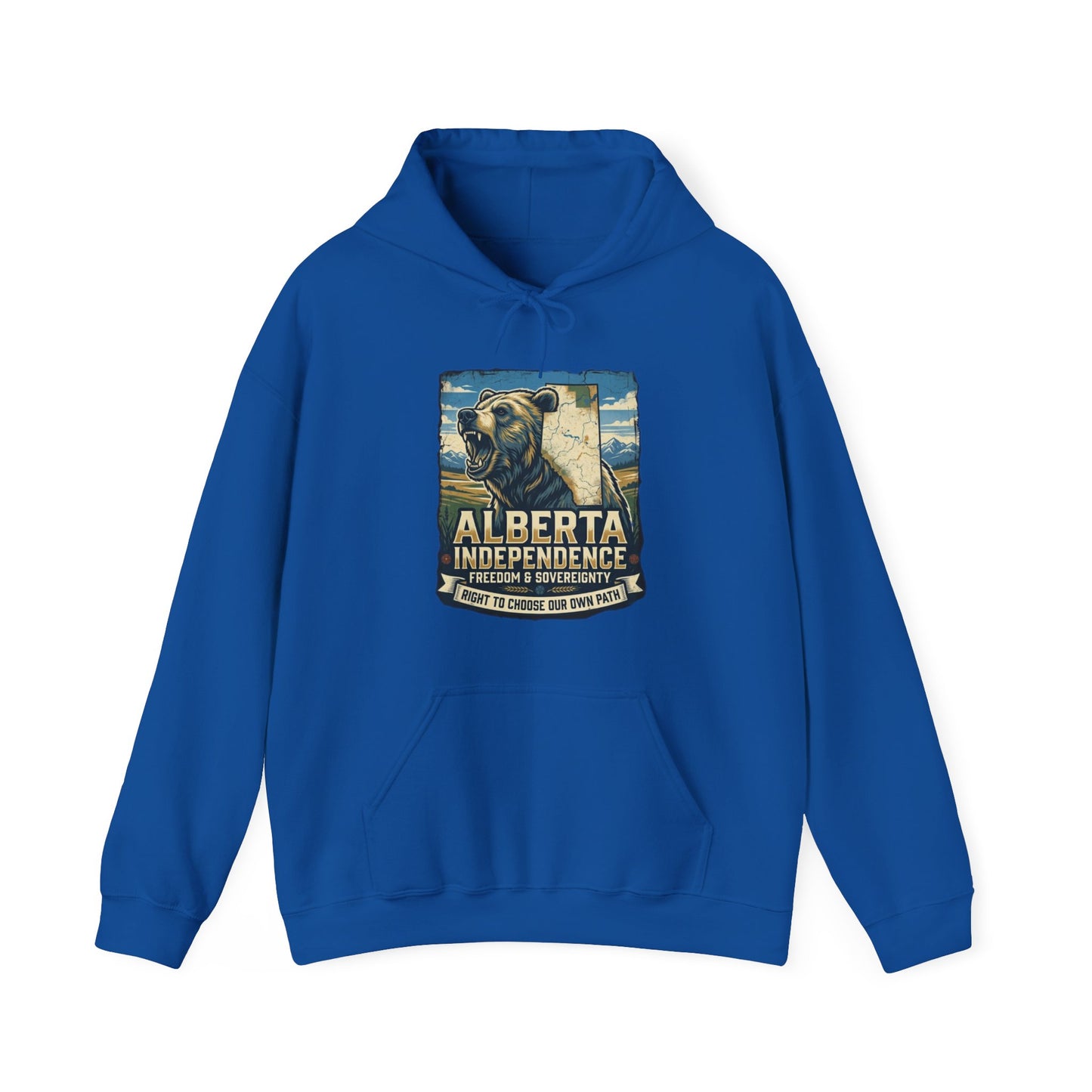 Alberta Grizzly Hoodie — Support Alberta Independence (Bear + Province Outline)