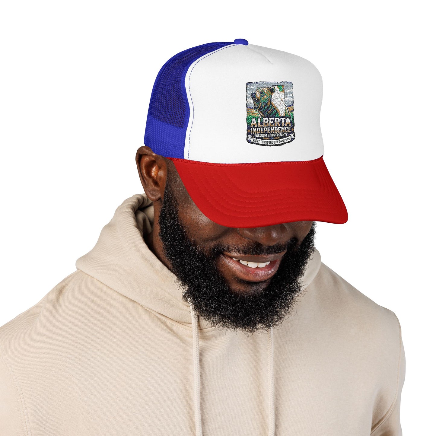 Alberta Independence Trucker Hat — Grizzly Bear & Province Outline