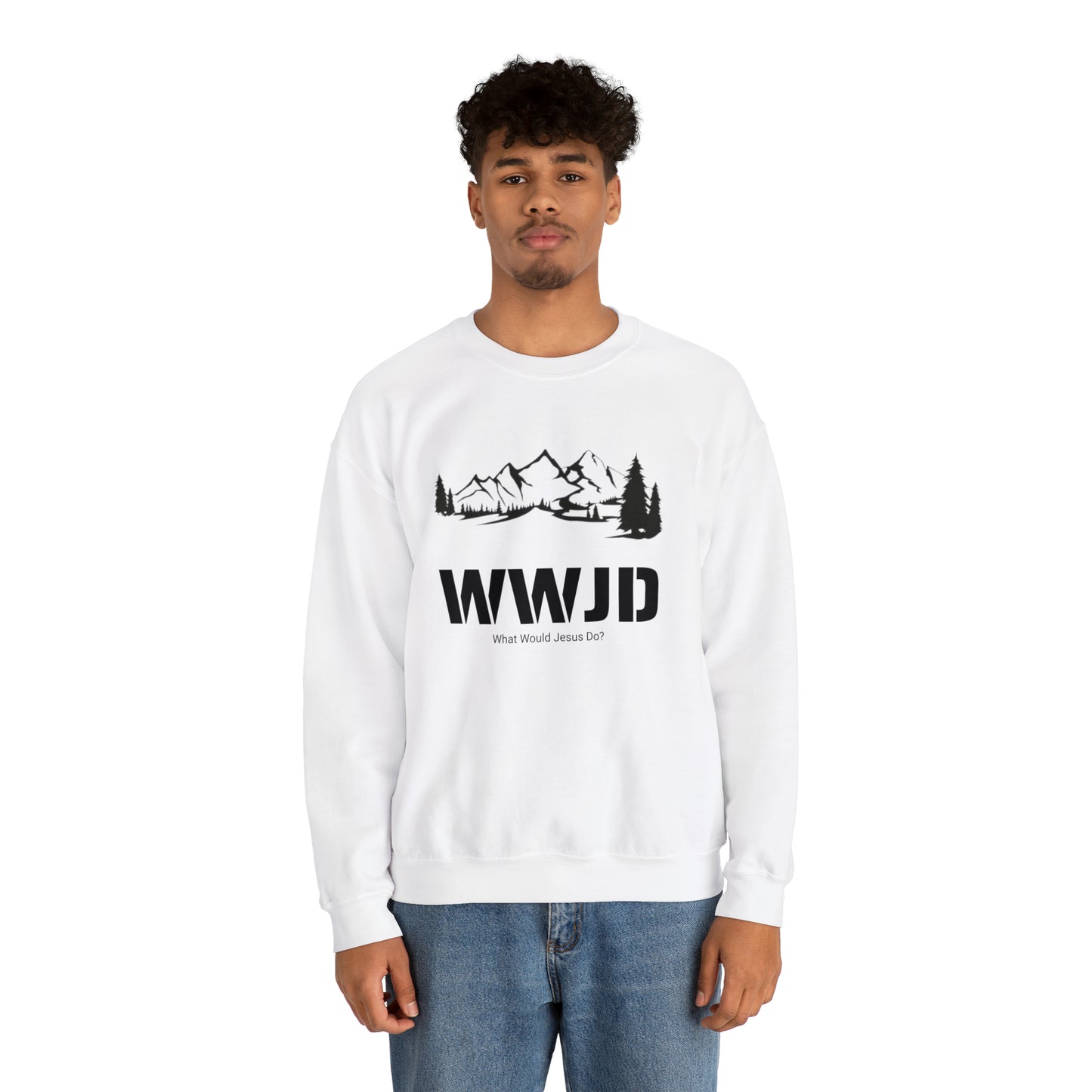 WWJD Unisex Heavy Blend™ Crewneck Sweatshirt