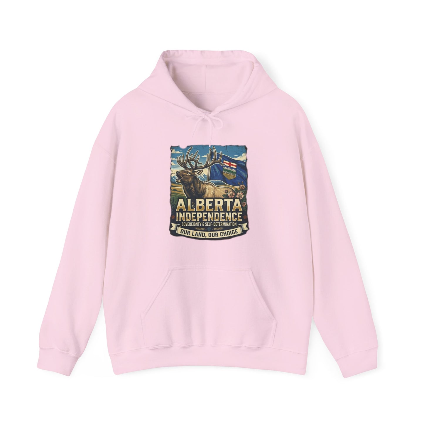 Alberta Independence Hoodie — Bull Elk & Flag