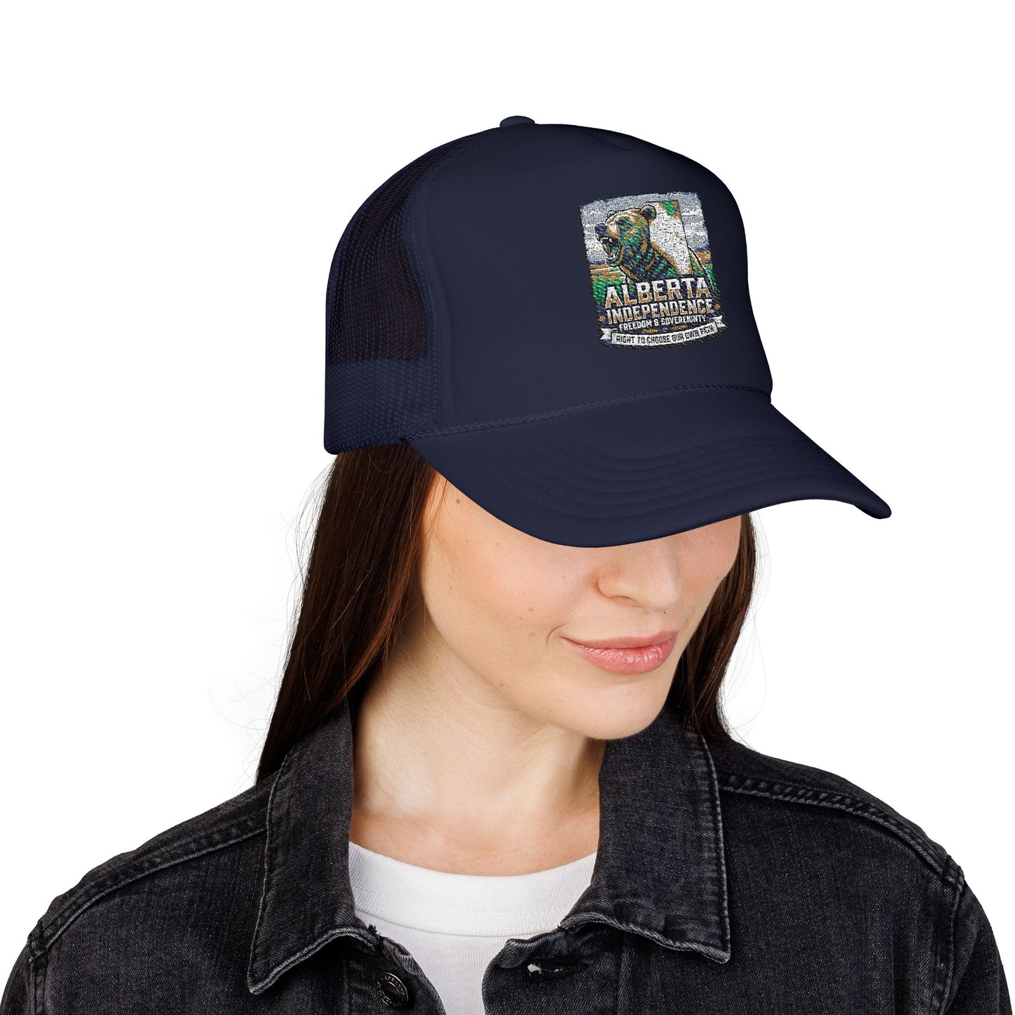Alberta Independence Trucker Hat — Grizzly Bear & Province Outline