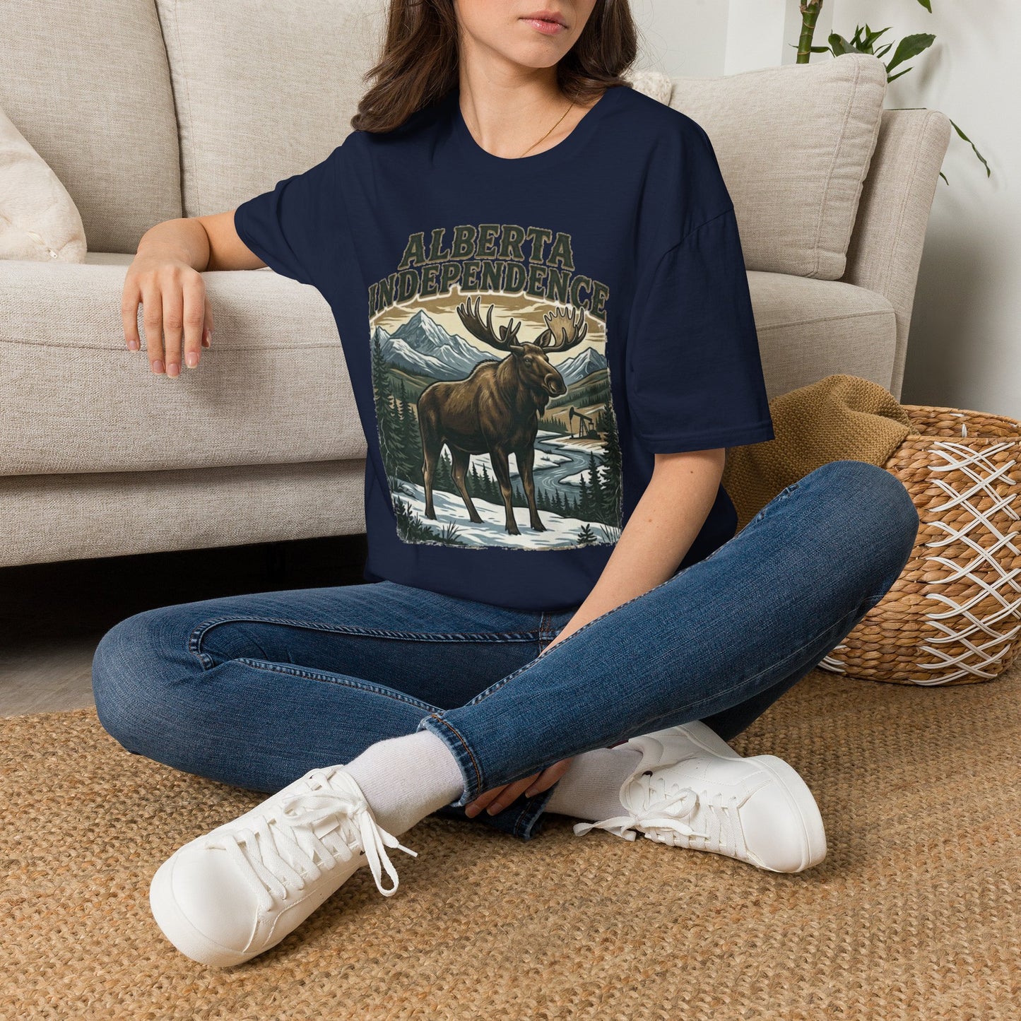 Alberta Independence Moose T-Shirt — Bull Moose Graphic Tee