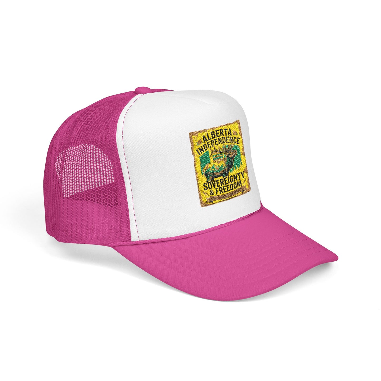 Alberta Independence Foam Trucker Hat - Bull Elk