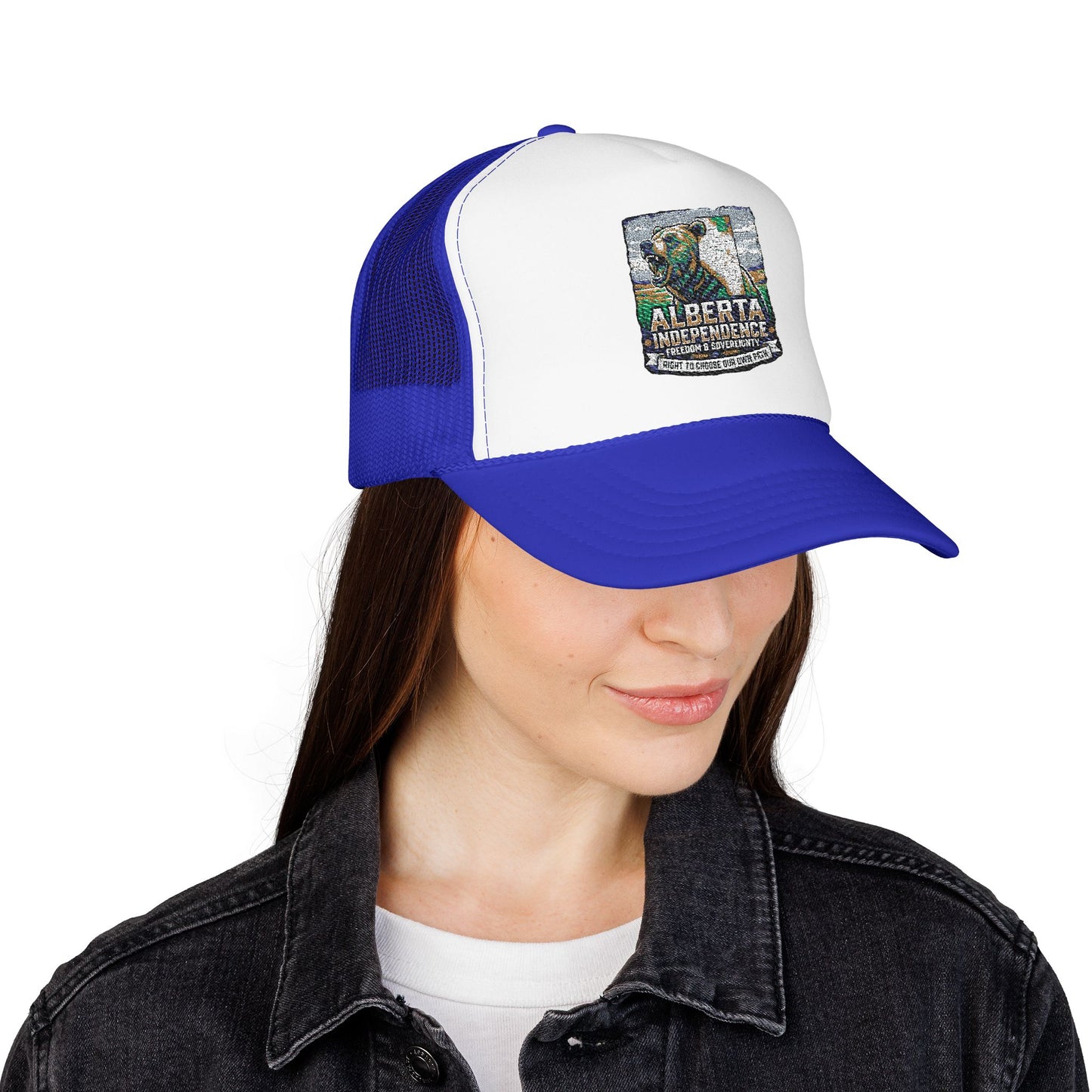 Alberta Independence Trucker Hat — Grizzly Bear & Province Outline