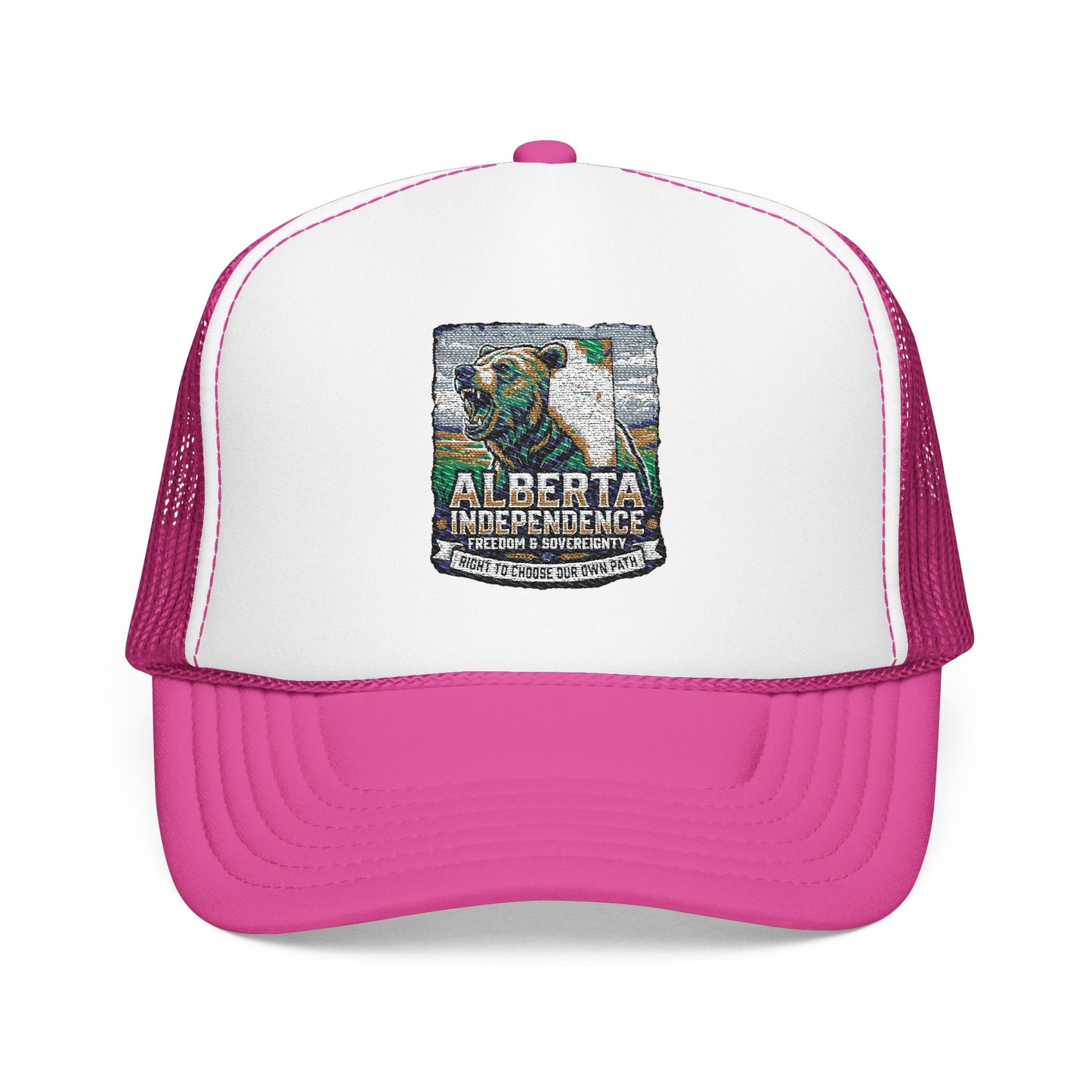 Alberta Independence Trucker Hat — Grizzly Bear & Province Outline