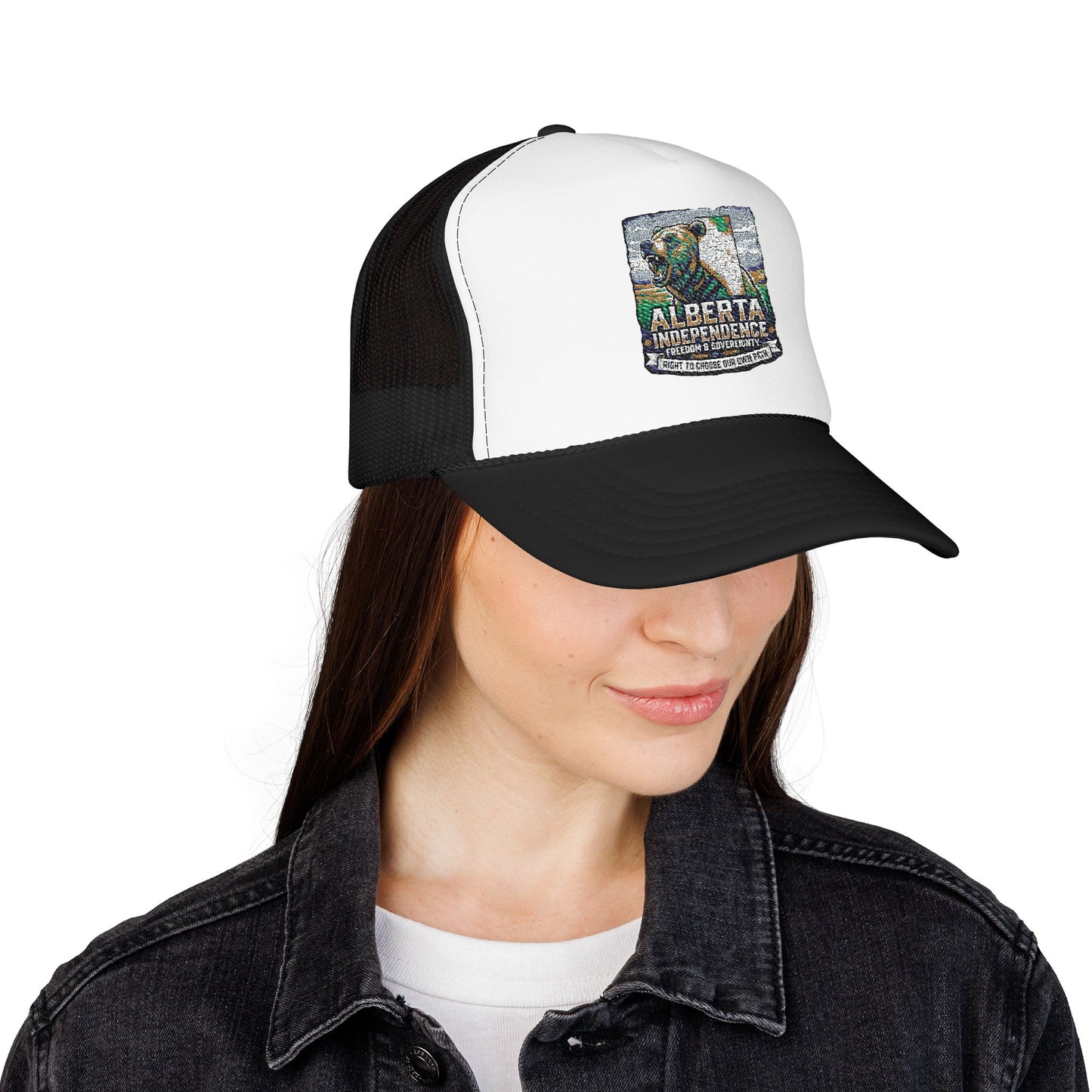 Alberta Independence Trucker Hat — Grizzly Bear & Province Outline