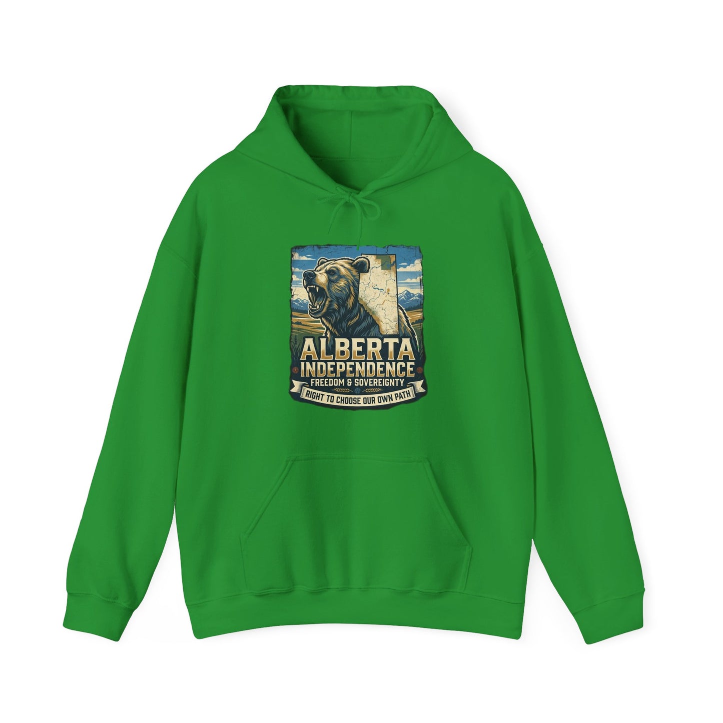 Alberta Grizzly Hoodie — Support Alberta Independence (Bear + Province Outline)