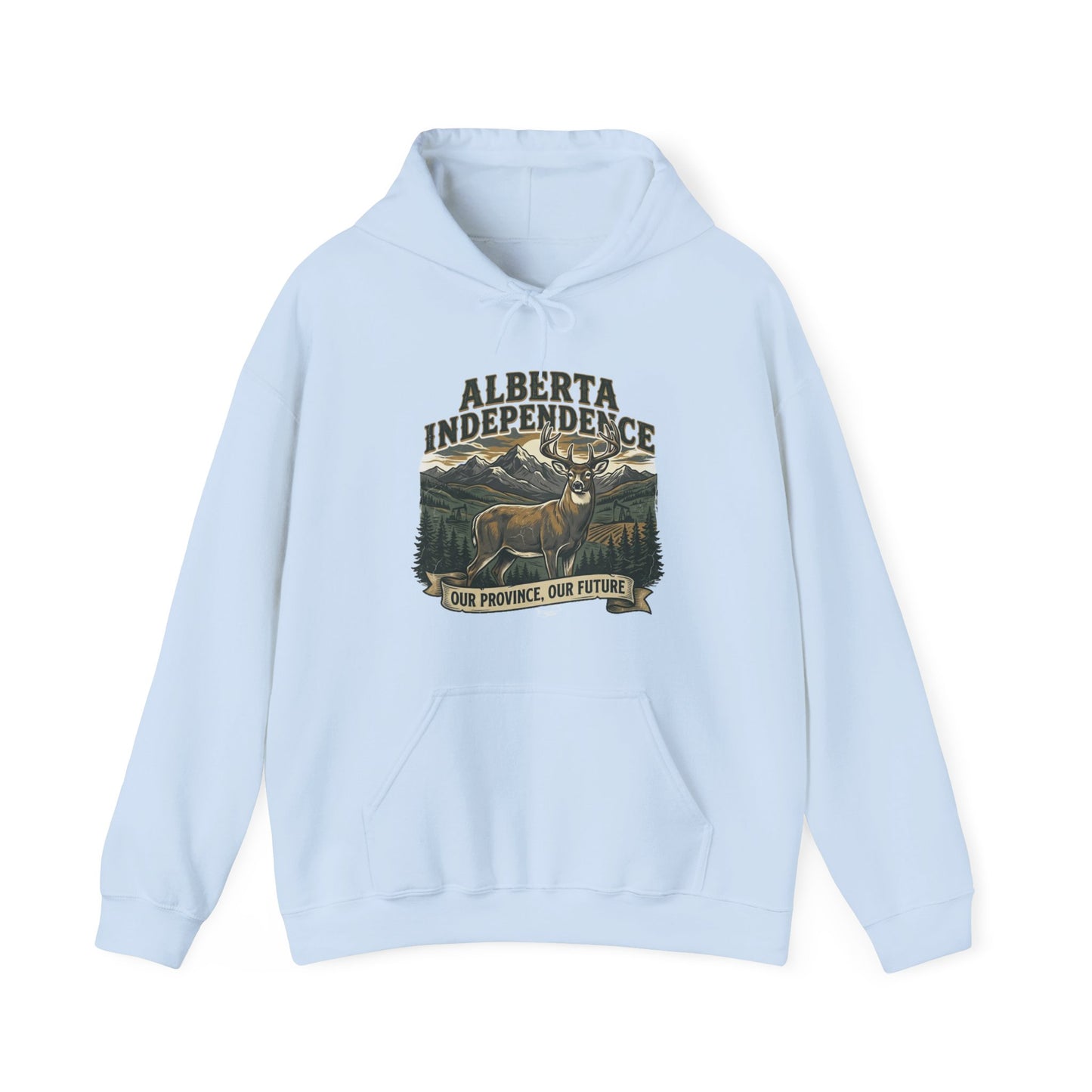 Alberta Independence Buck Hoodie — Whitetail Deer Graphic