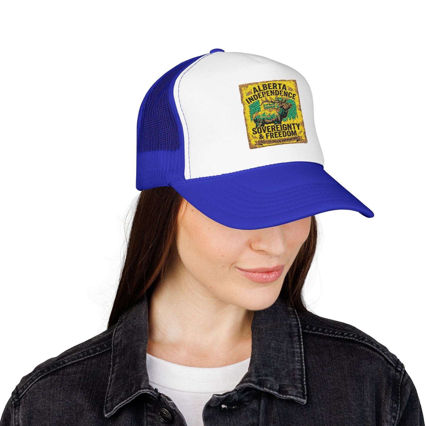 Alberta Independence Foam Trucker Hat - Bull Elk