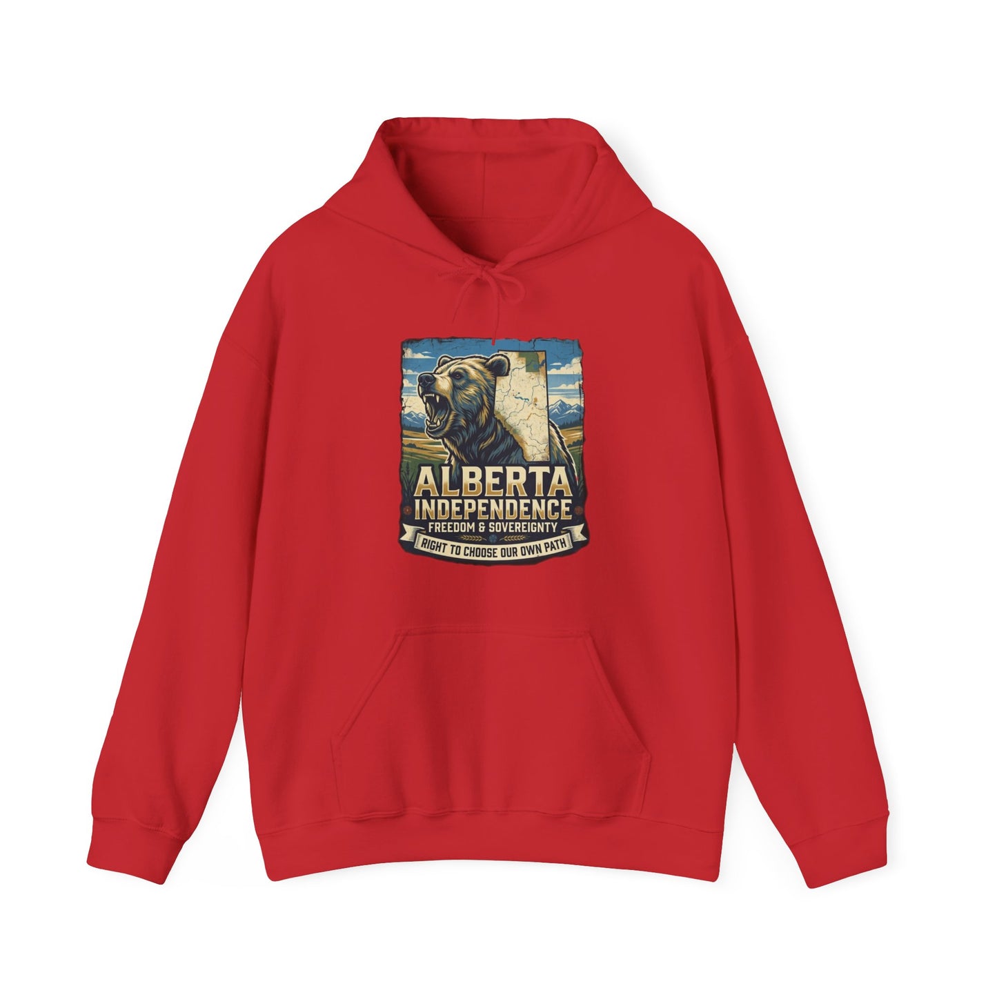 Alberta Grizzly Hoodie — Support Alberta Independence (Bear + Province Outline)