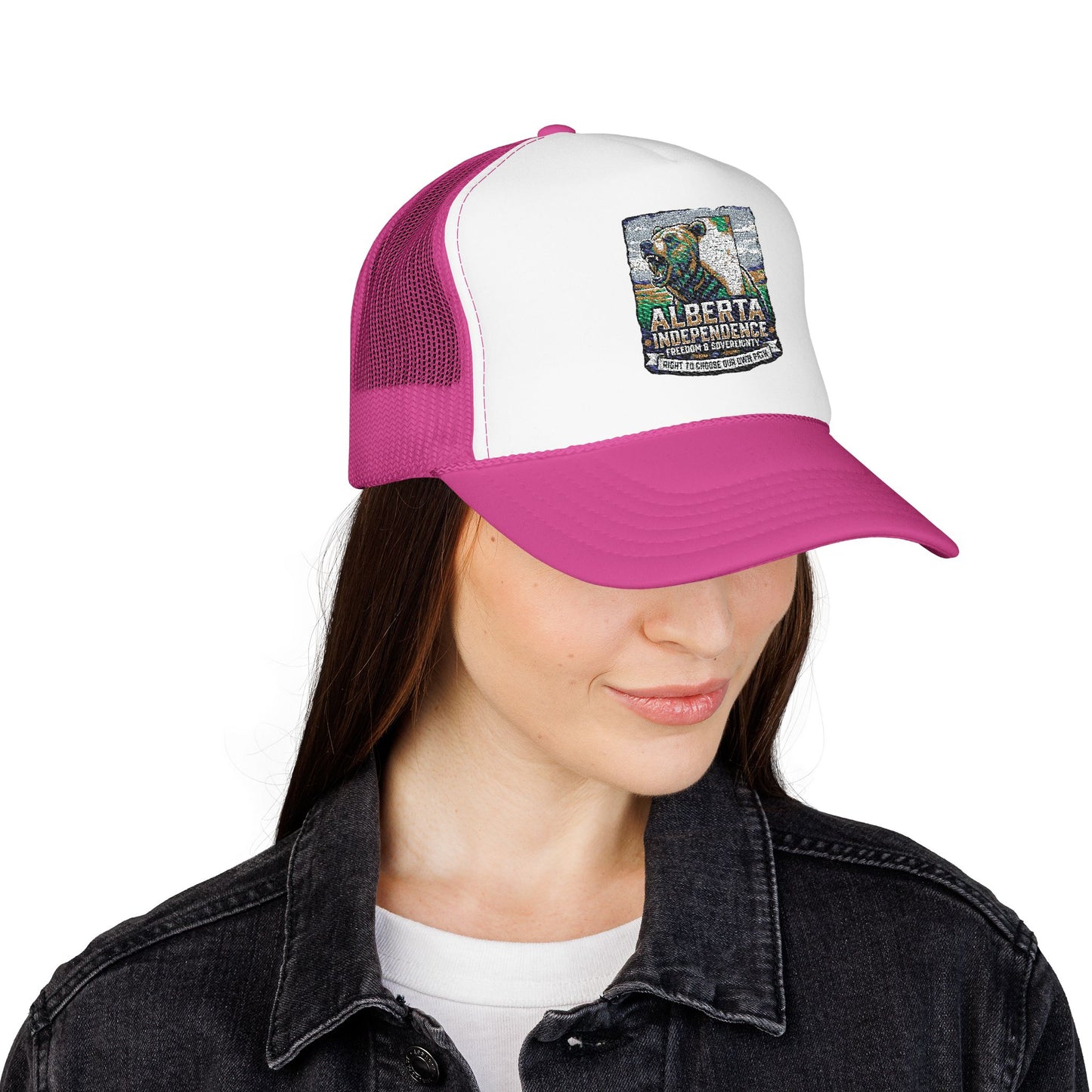 Alberta Independence Trucker Hat — Grizzly Bear & Province Outline