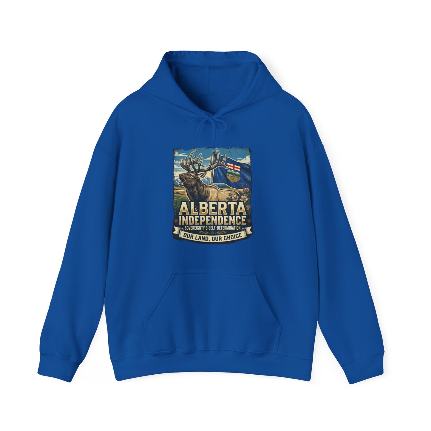 Alberta Independence Hoodie — Bull Elk & Flag