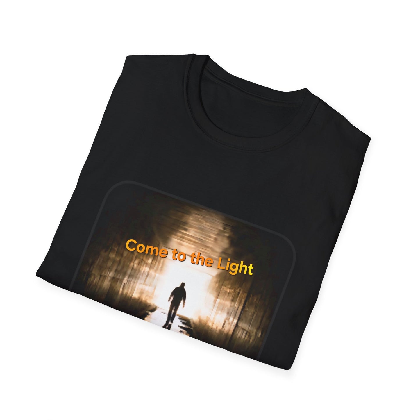 Music T-Shirt with 'Come to the Light' Lyrics and Album Cover Design