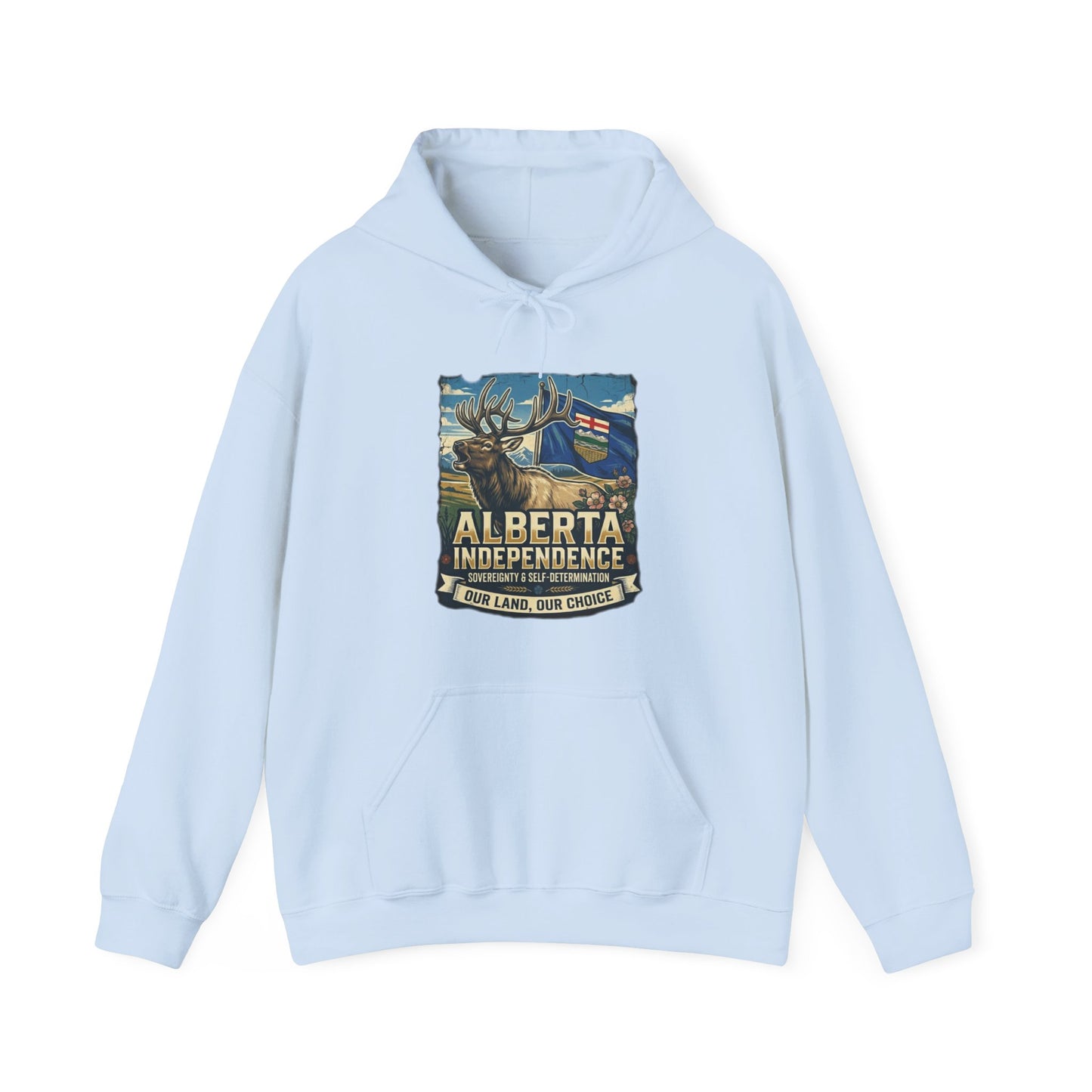 Alberta Independence Hoodie — Bull Elk & Flag